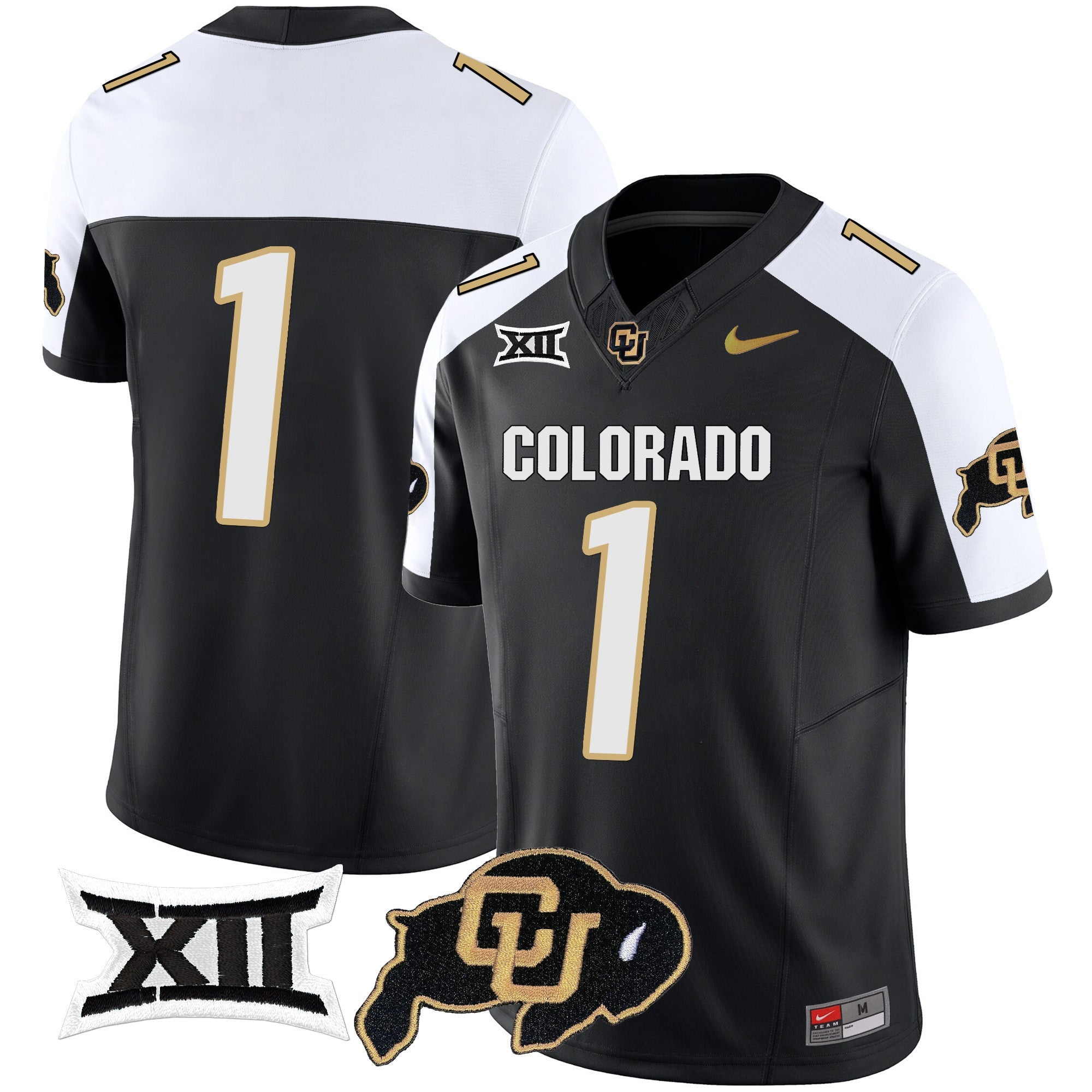 Men Colorado Buffaloes Vapor Limited Jersey V2 - Big 12 XII Patch - All Stitched