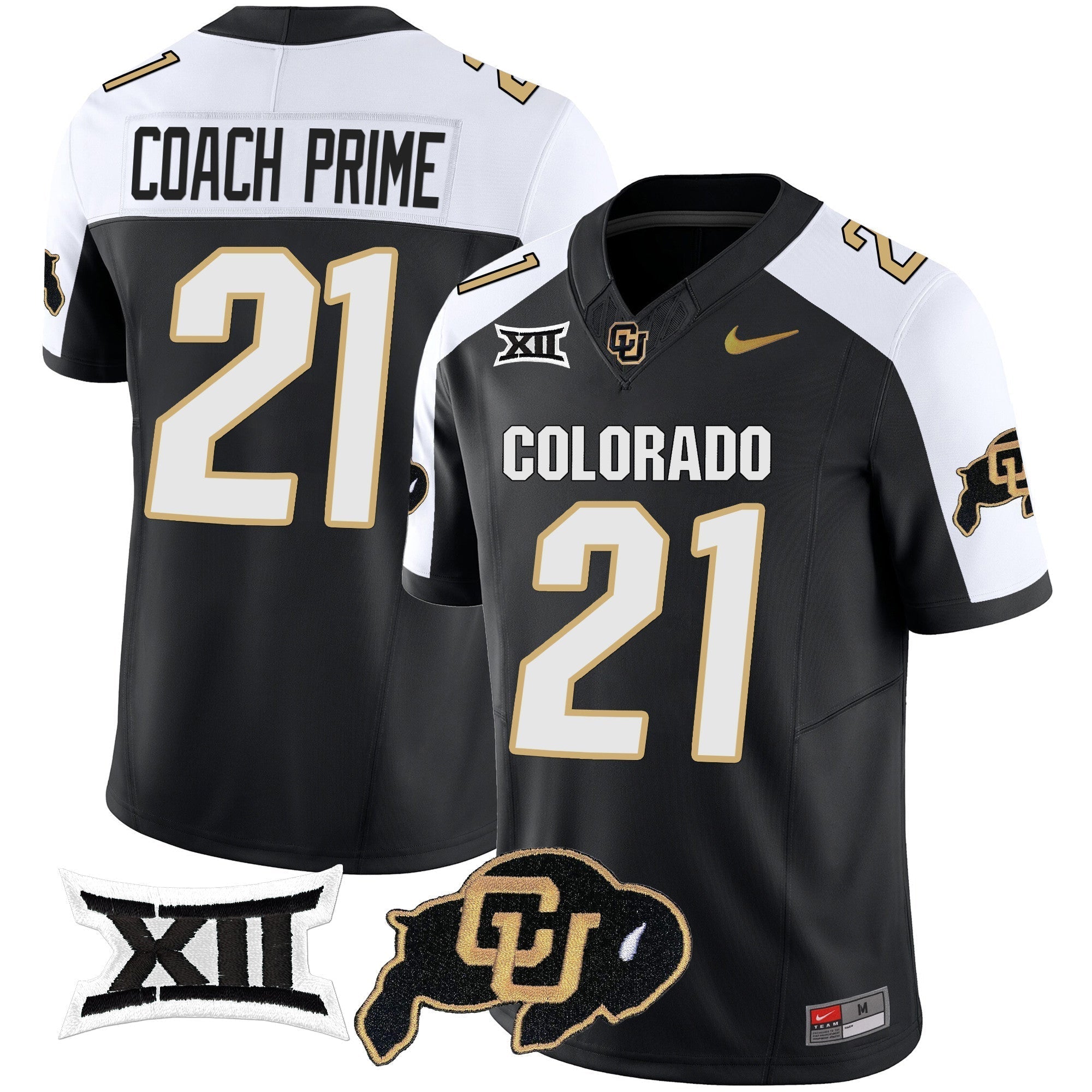 Men Colorado Buffaloes Vapor Limited Jersey V2 - Big 12 XII Patch - All Stitched