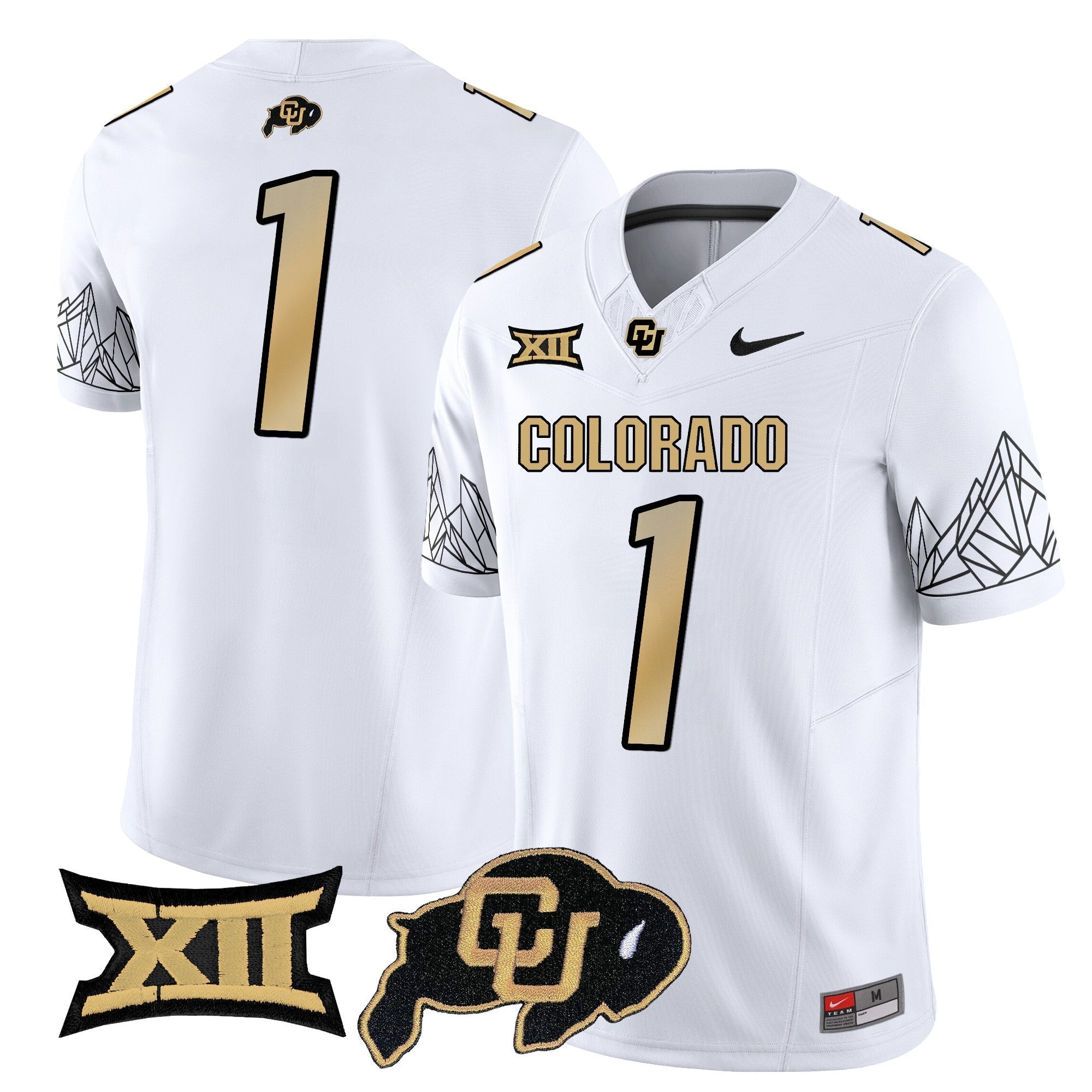 Men Colorado Buffaloes Vapor Limited Jersey V3 - Big 12 XII Patch - All Stitched