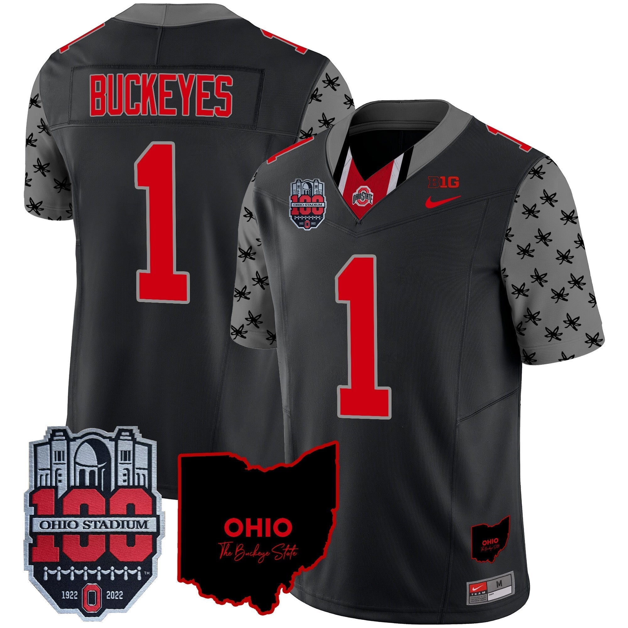 Men Ohio State Buckeyes 100th Anniversary Patch Vapor Limited Jersey - All Stitched