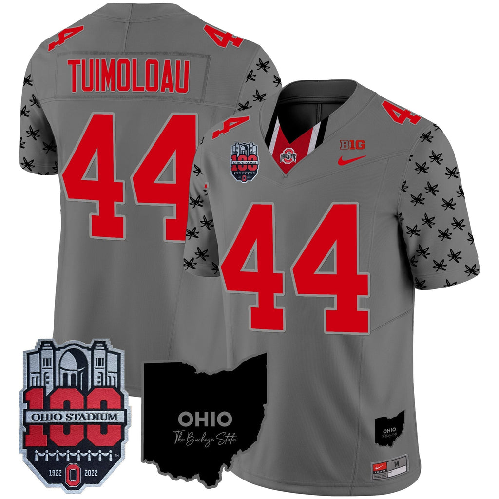 Men Ohio State Buckeyes 100th Anniversary Patch Vapor Limited Jersey - All Stitched