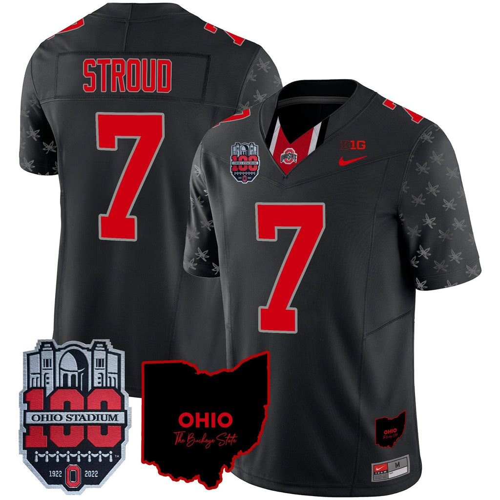 Men Ohio State Buckeyes 100th Anniversary Patch Vapor Limited Jersey - All Stitched