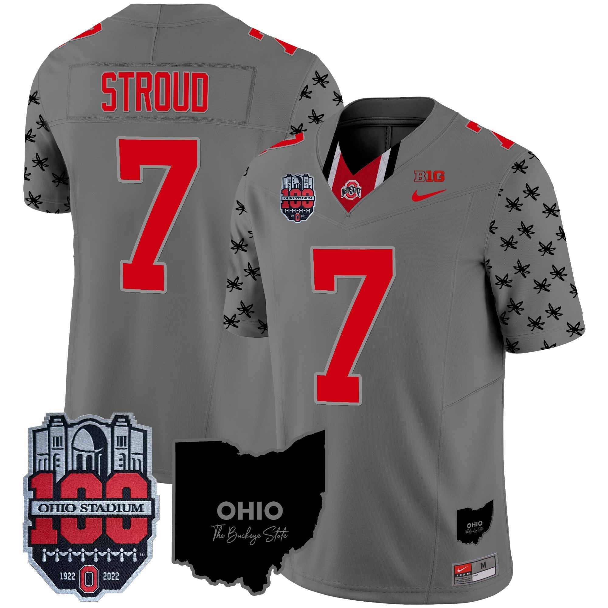 Men Ohio State Buckeyes 100th Anniversary Patch Vapor Limited Jersey - All Stitched