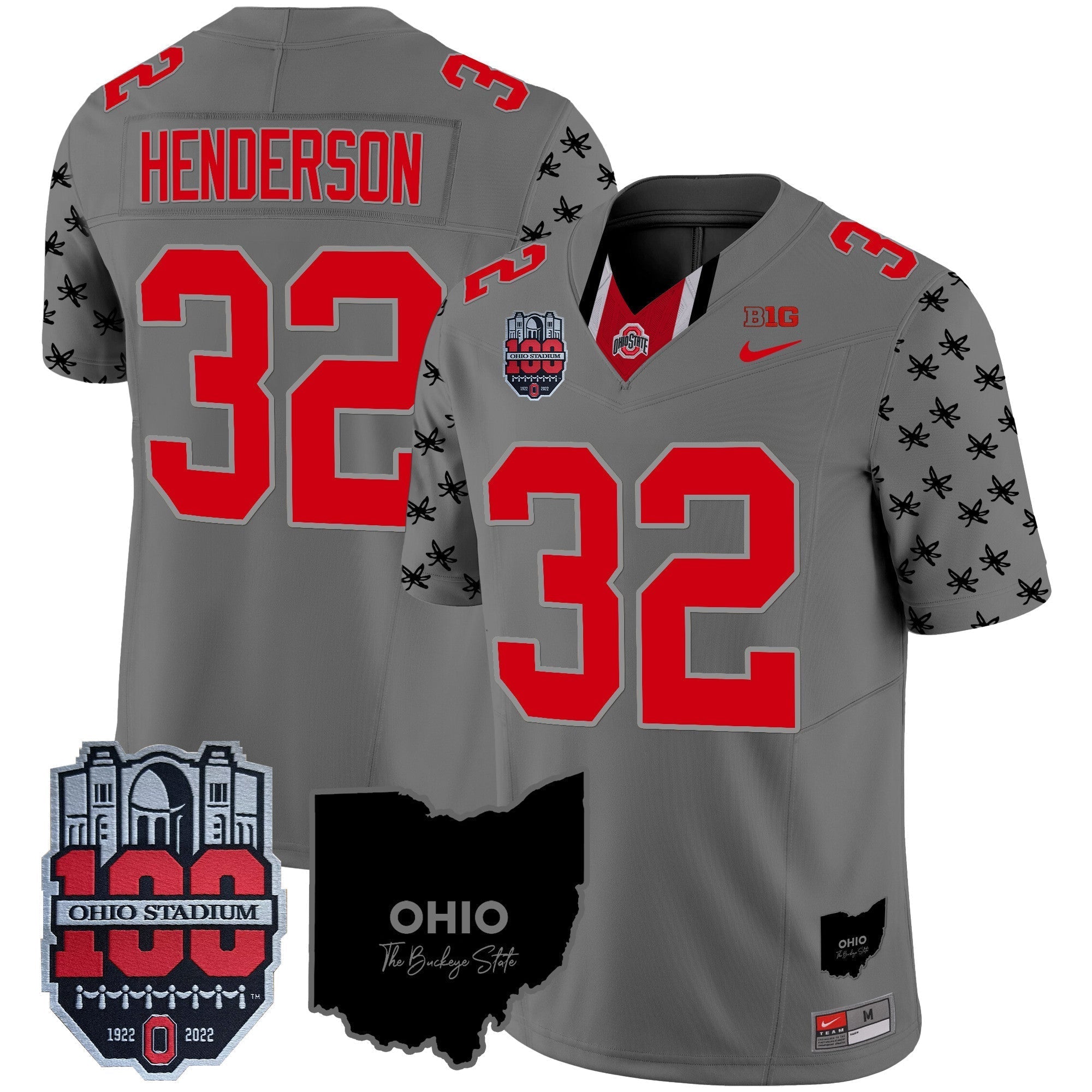 Men Ohio State Buckeyes 100th Anniversary Patch Vapor Limited Jersey - All Stitched