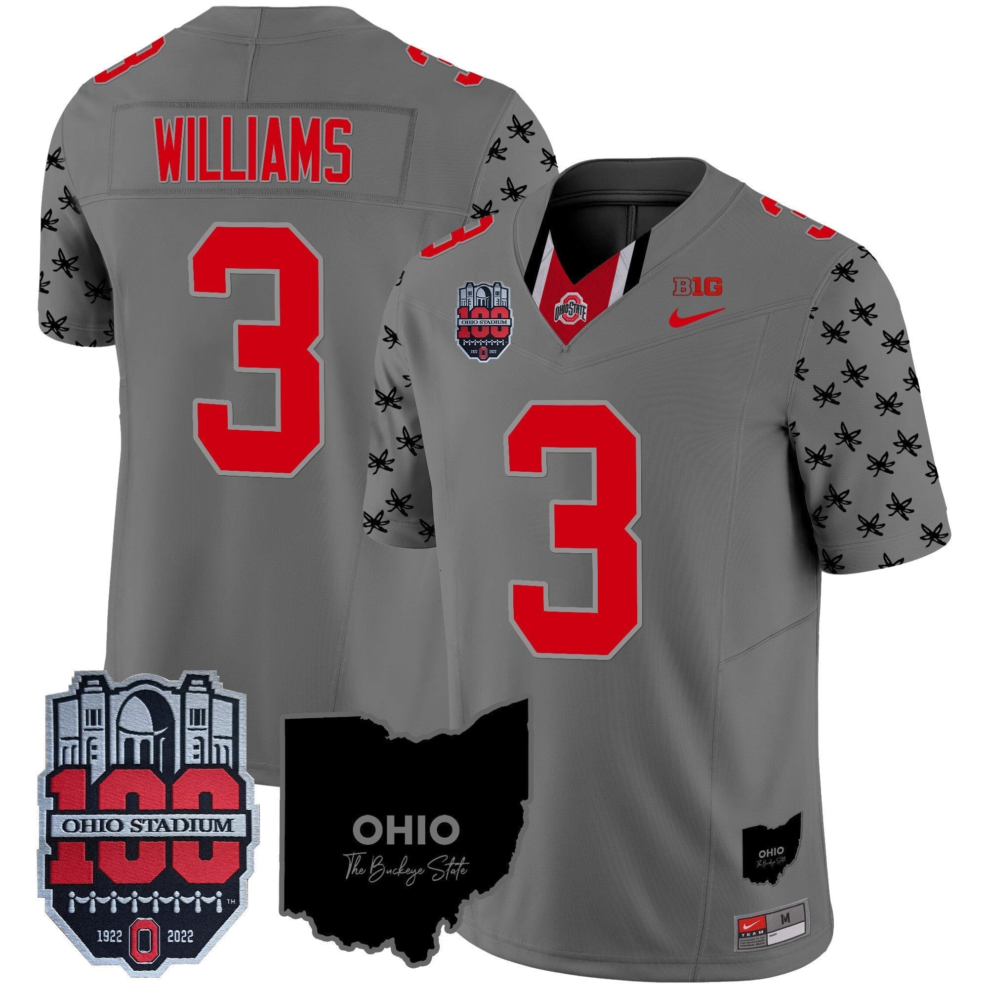 Men Ohio State Buckeyes 100th Anniversary Patch Vapor Limited Jersey - All Stitched