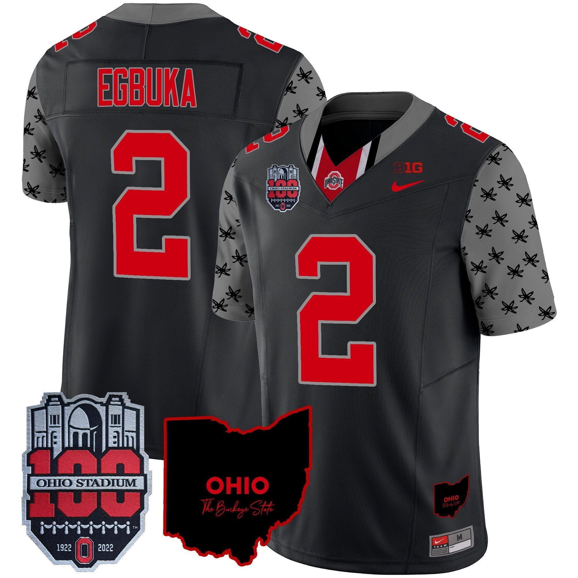 Men Ohio State Buckeyes 100th Anniversary Patch Vapor Limited Jersey - All Stitched