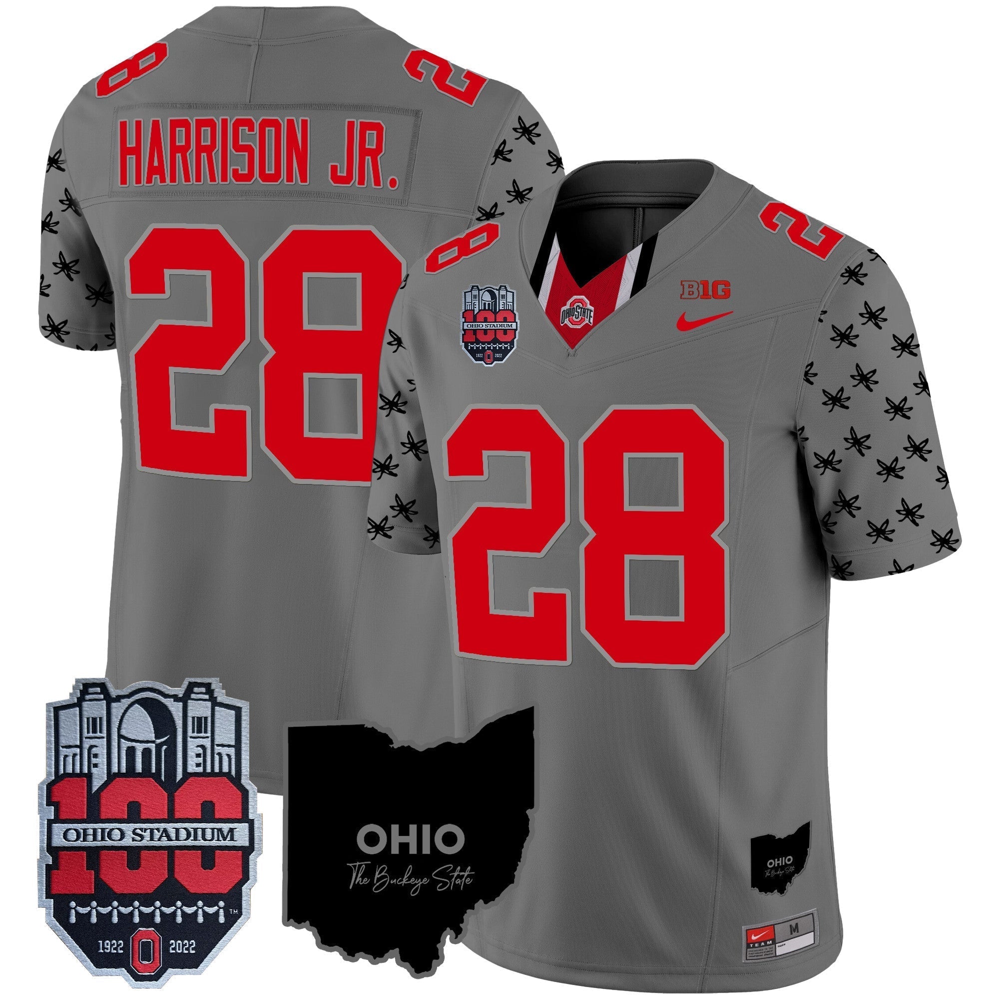 Men Ohio State Buckeyes 100th Anniversary Patch Vapor Limited Jersey - All Stitched