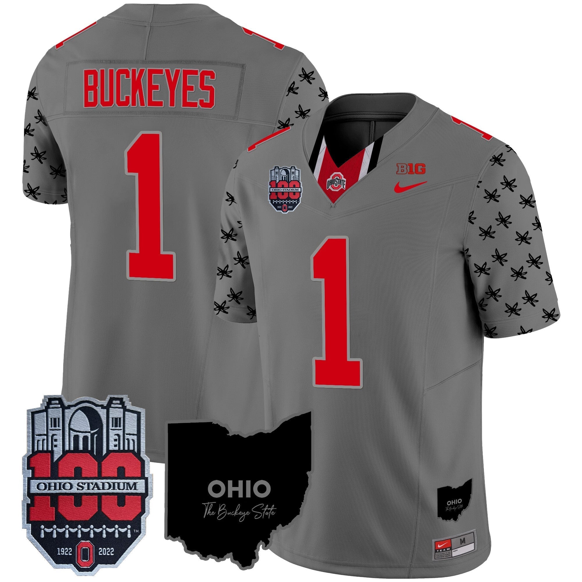 Men Ohio State Buckeyes 100th Anniversary Patch Vapor Limited Jersey - All Stitched