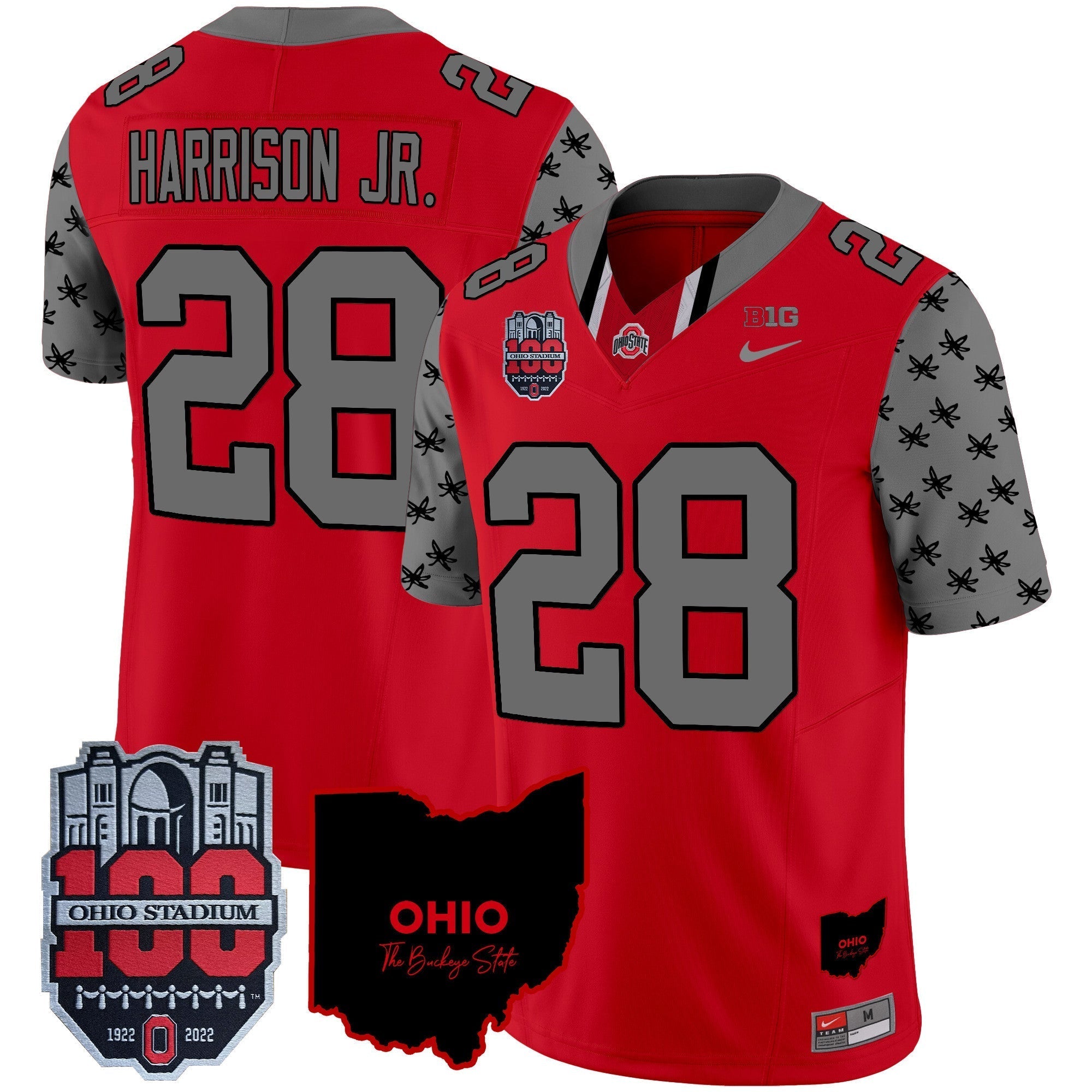 Men Ohio State Buckeyes 100th Anniversary Patch Vapor Limited Jersey - All Stitched