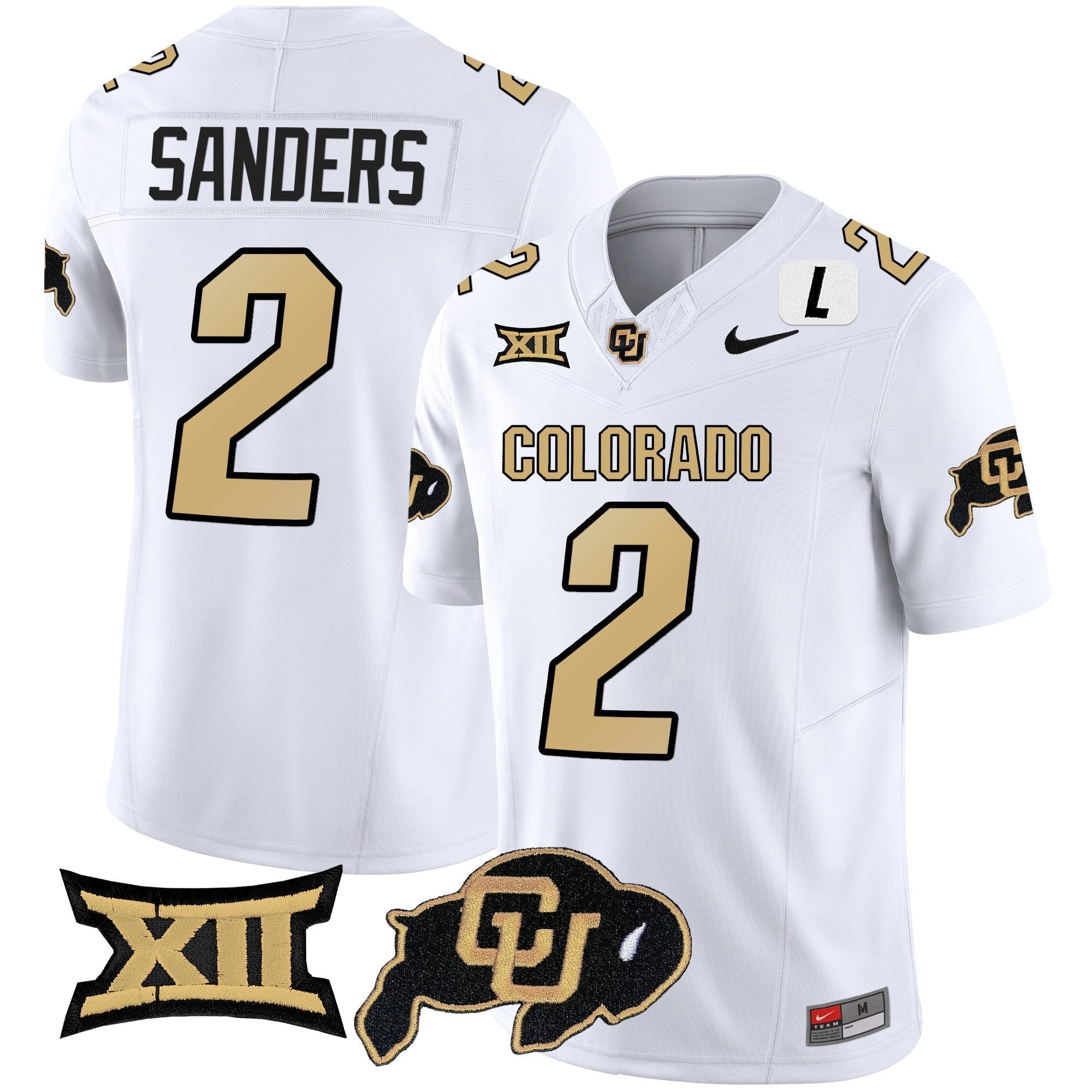 Men Colorado Buffaloes Vapor Limited Jersey V2 - Big 12 XII Patch - All Stitched