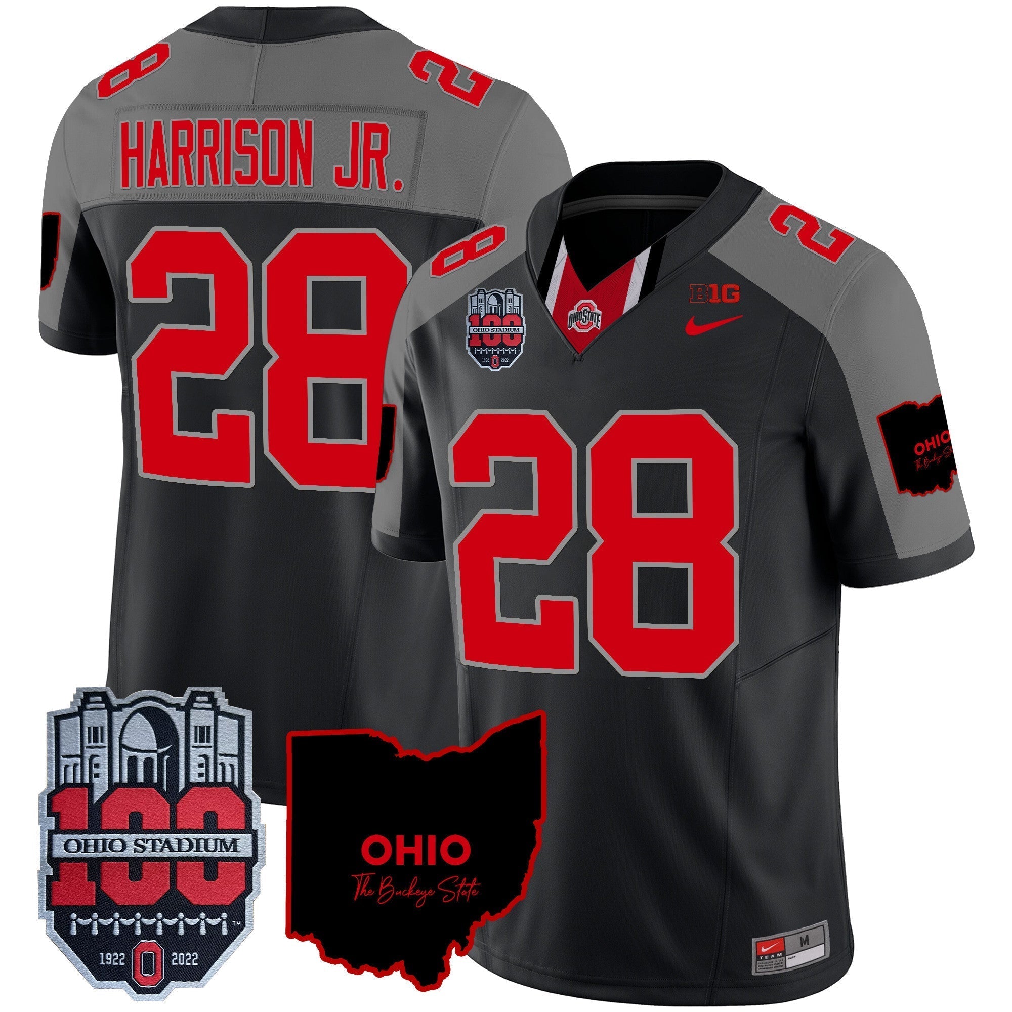 Men Ohio State Buckeyes 100th Anniversary Patch Vapor Limited Jersey - All Stitched
