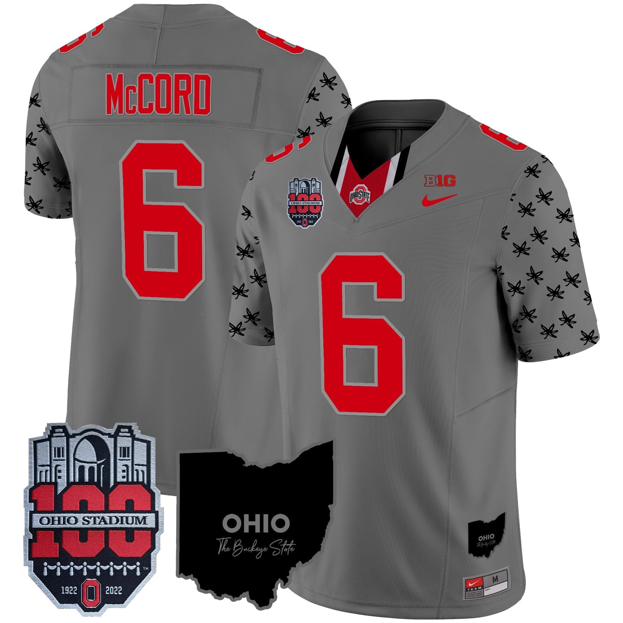 Men Ohio State Buckeyes 100th Anniversary Patch Vapor Limited Jersey - All Stitched