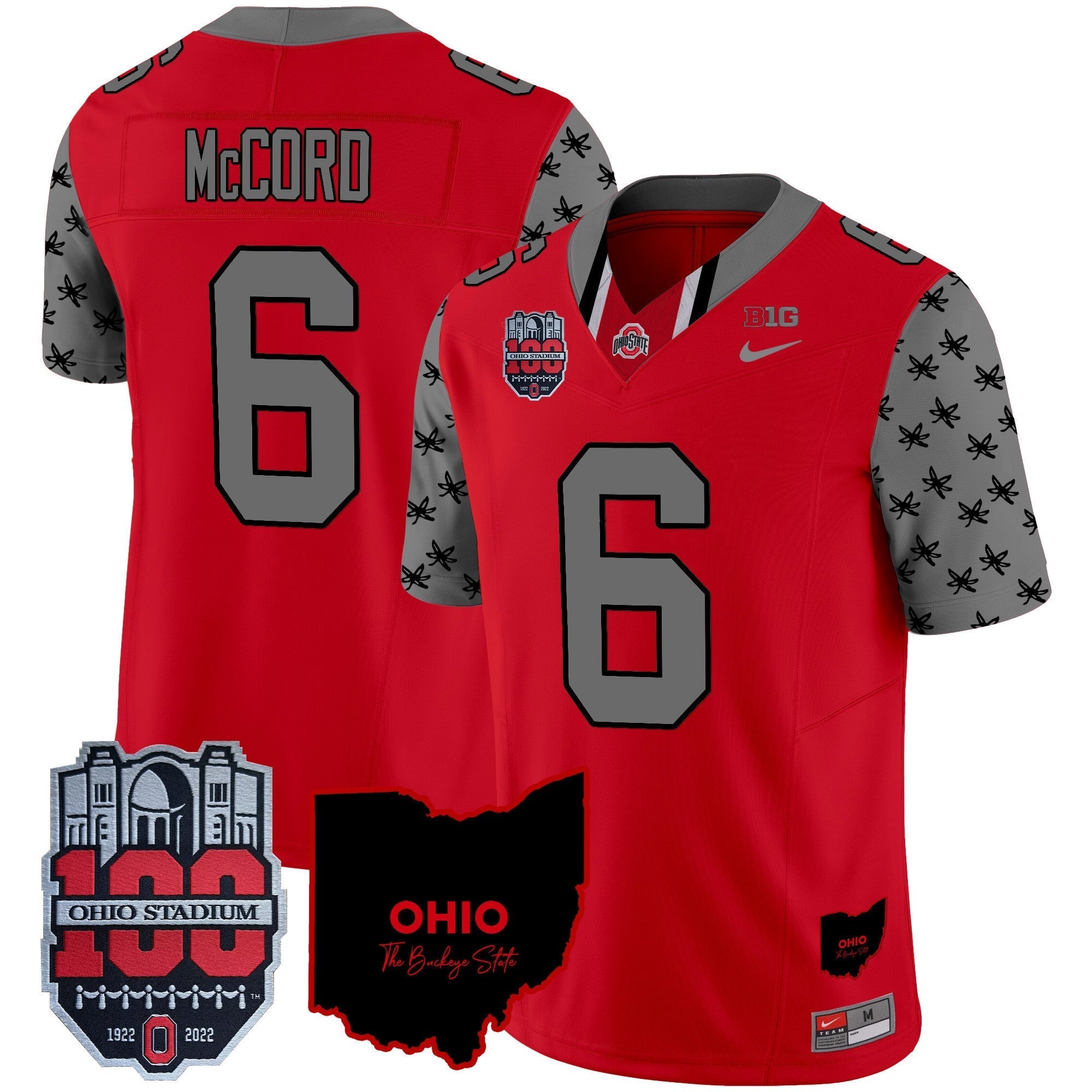 Men Ohio State Buckeyes 100th Anniversary Patch Vapor Limited Jersey - All Stitched