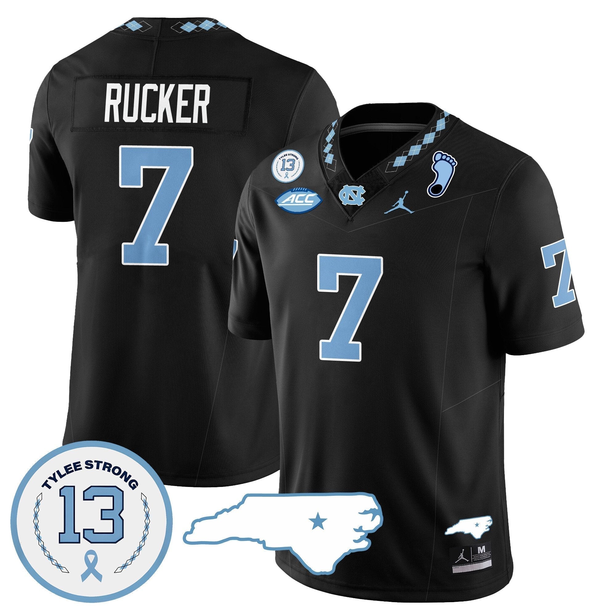 Men North Carolina Tar Heels Football 2024 Vapor Jersey - All Stitched