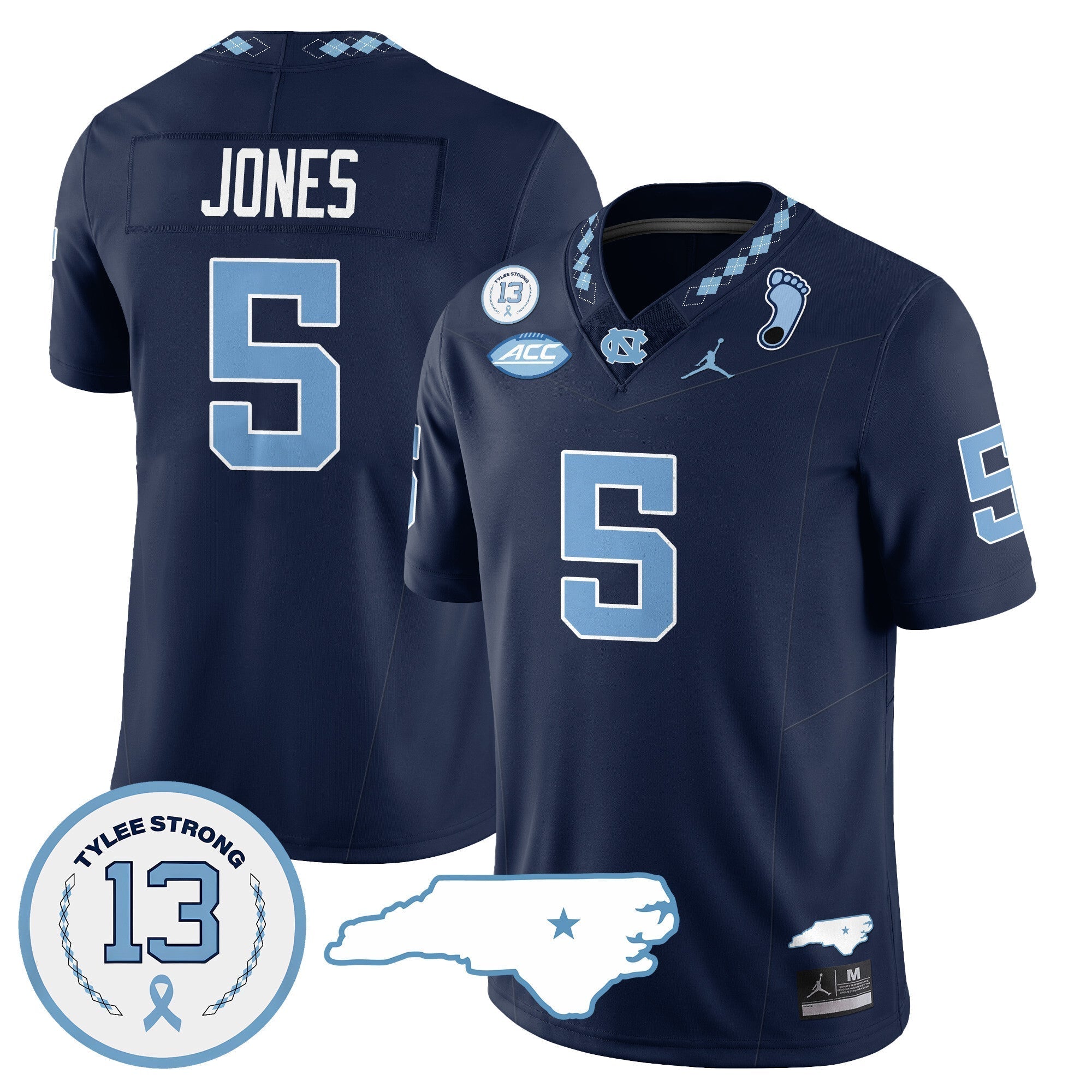 Men North Carolina Tar Heels Football 2024 Vapor Jersey - All Stitched