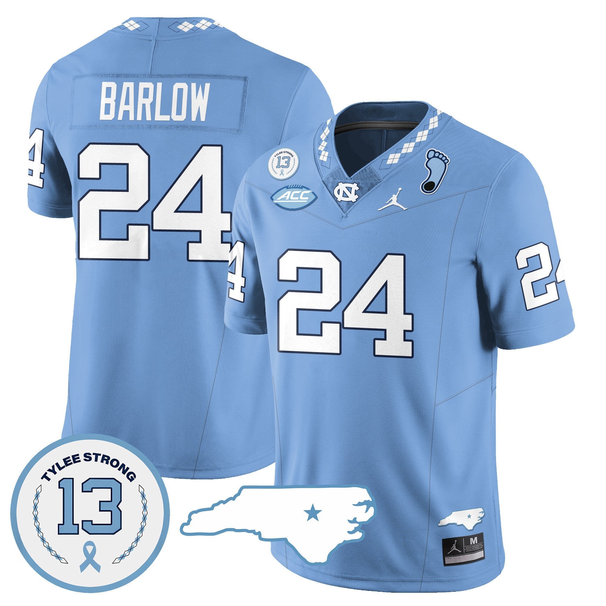 Men North Carolina Tar Heels Football 2024 Vapor Jersey - All Stitched
