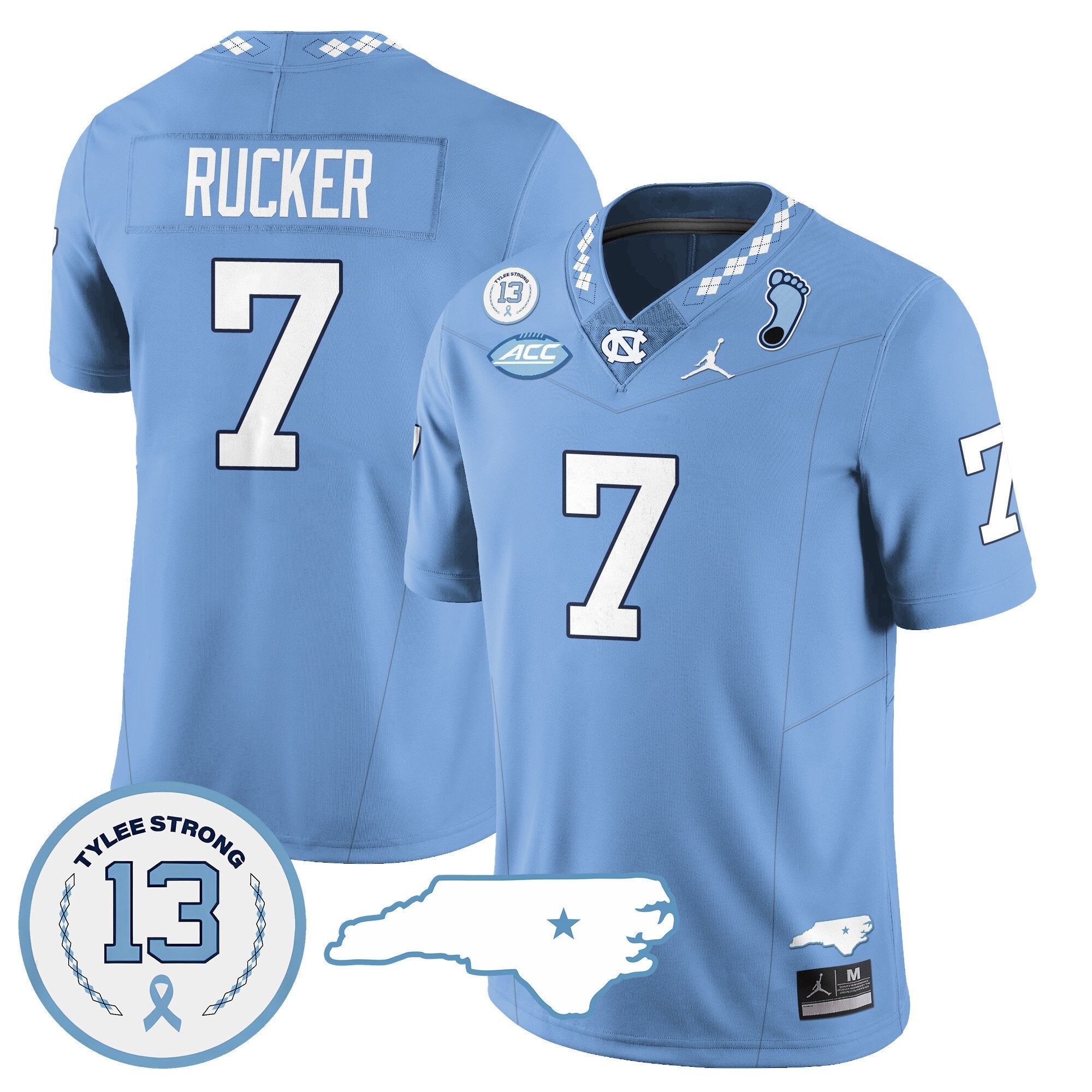 Men North Carolina Tar Heels Football 2024 Vapor Jersey - All Stitched