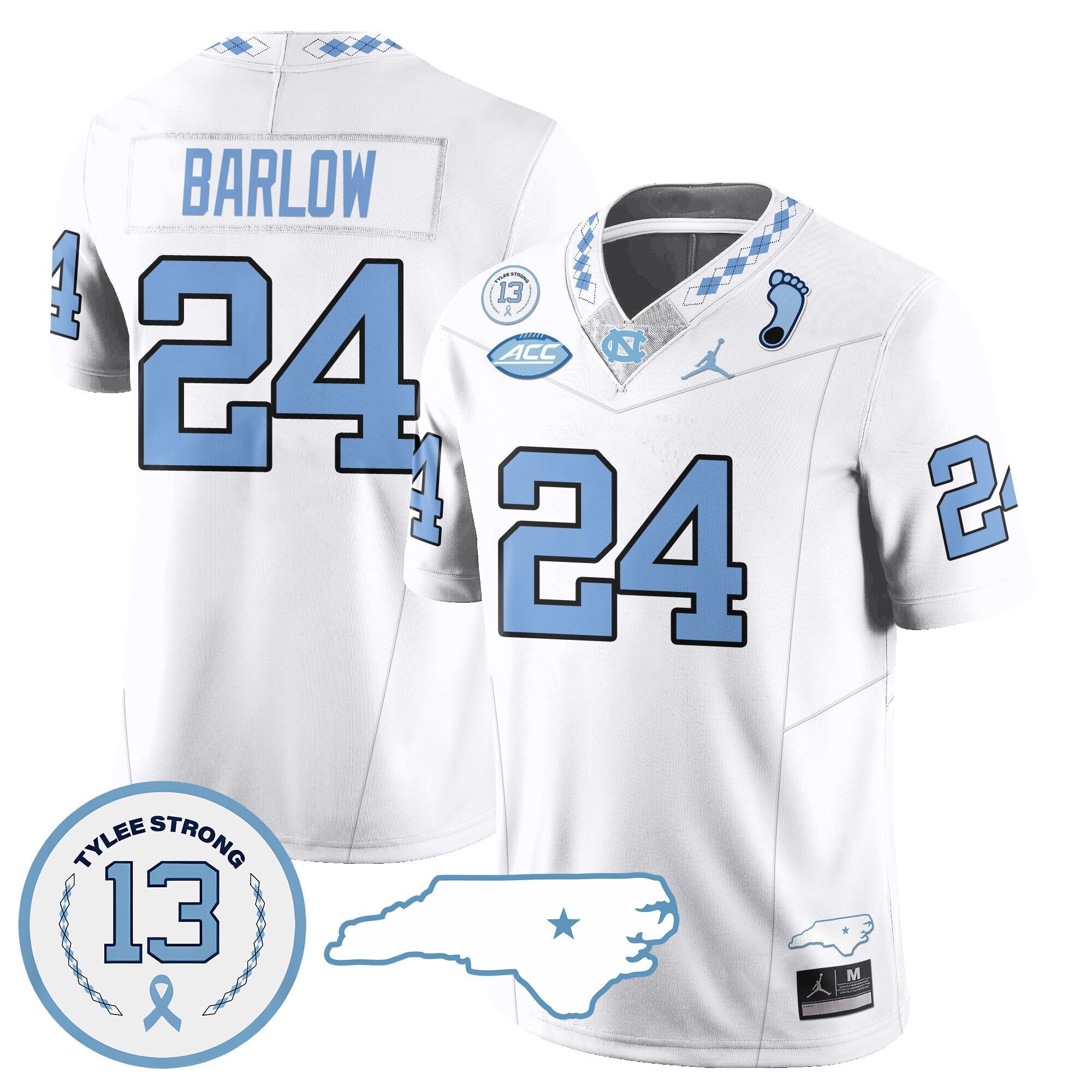 Men North Carolina Tar Heels Football 2024 Vapor Jersey - All Stitched