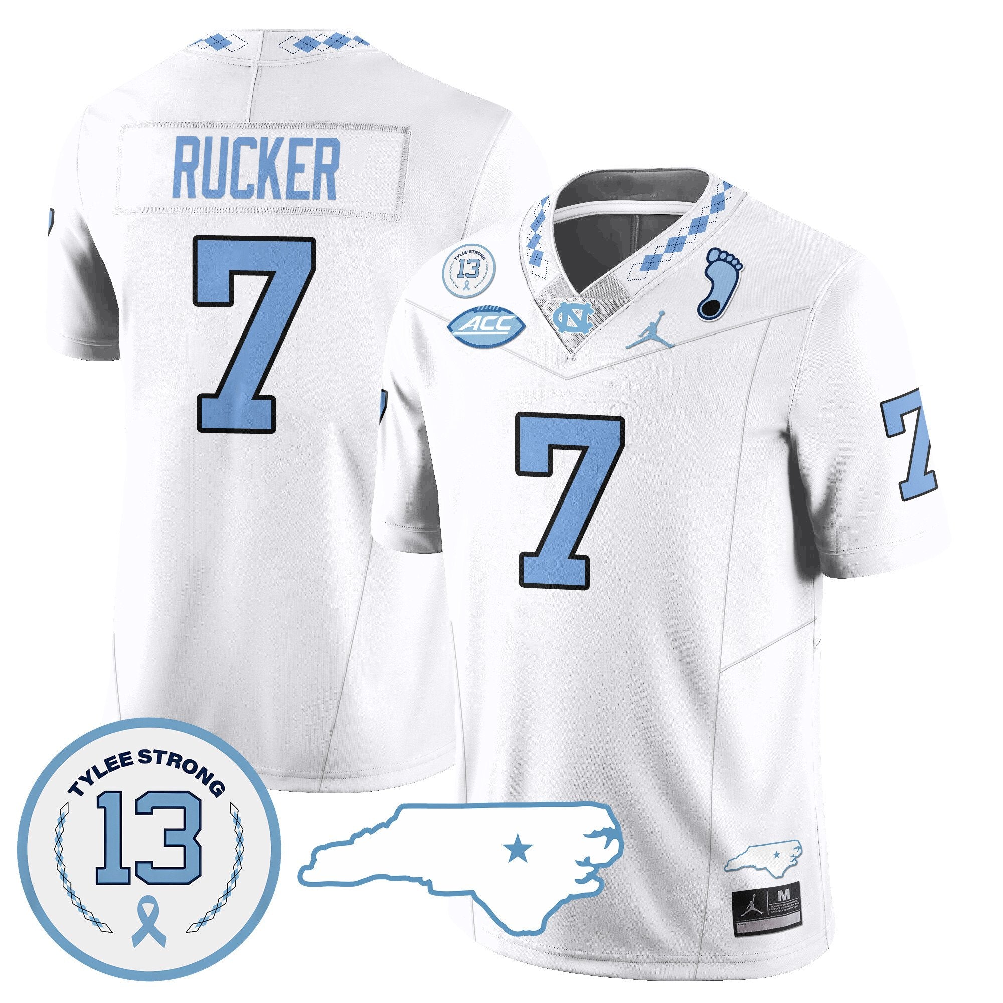 Men North Carolina Tar Heels Football 2024 Vapor Jersey - All Stitched