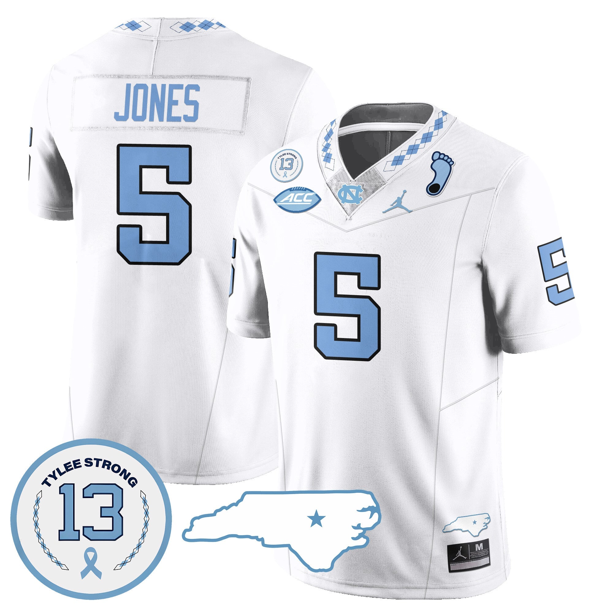 Men North Carolina Tar Heels Football 2024 Vapor Jersey - All Stitched
