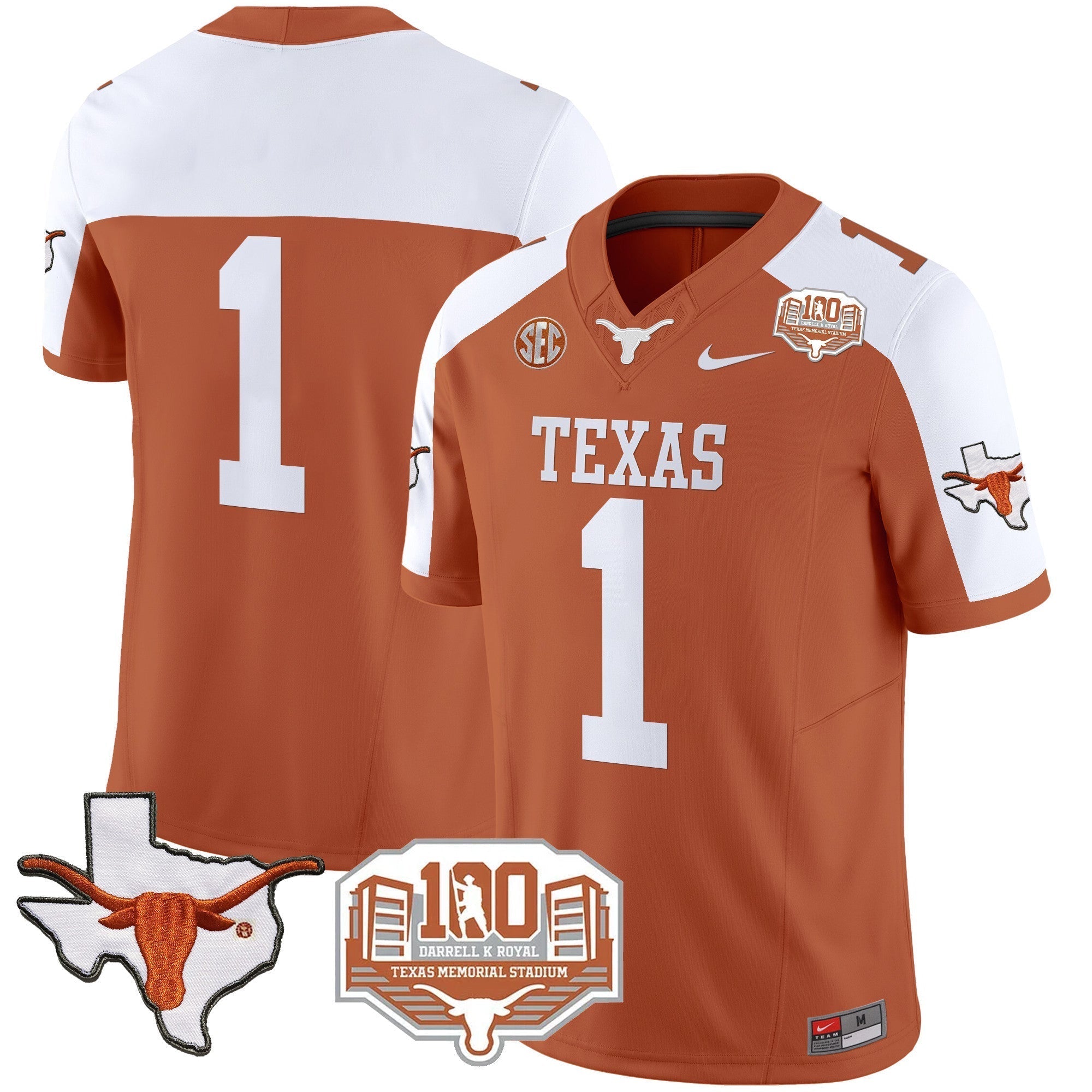 Men Texas Longhorns 2024 Vapor Limited Jersey - 100 years of Darrell K Royal - All Stitched