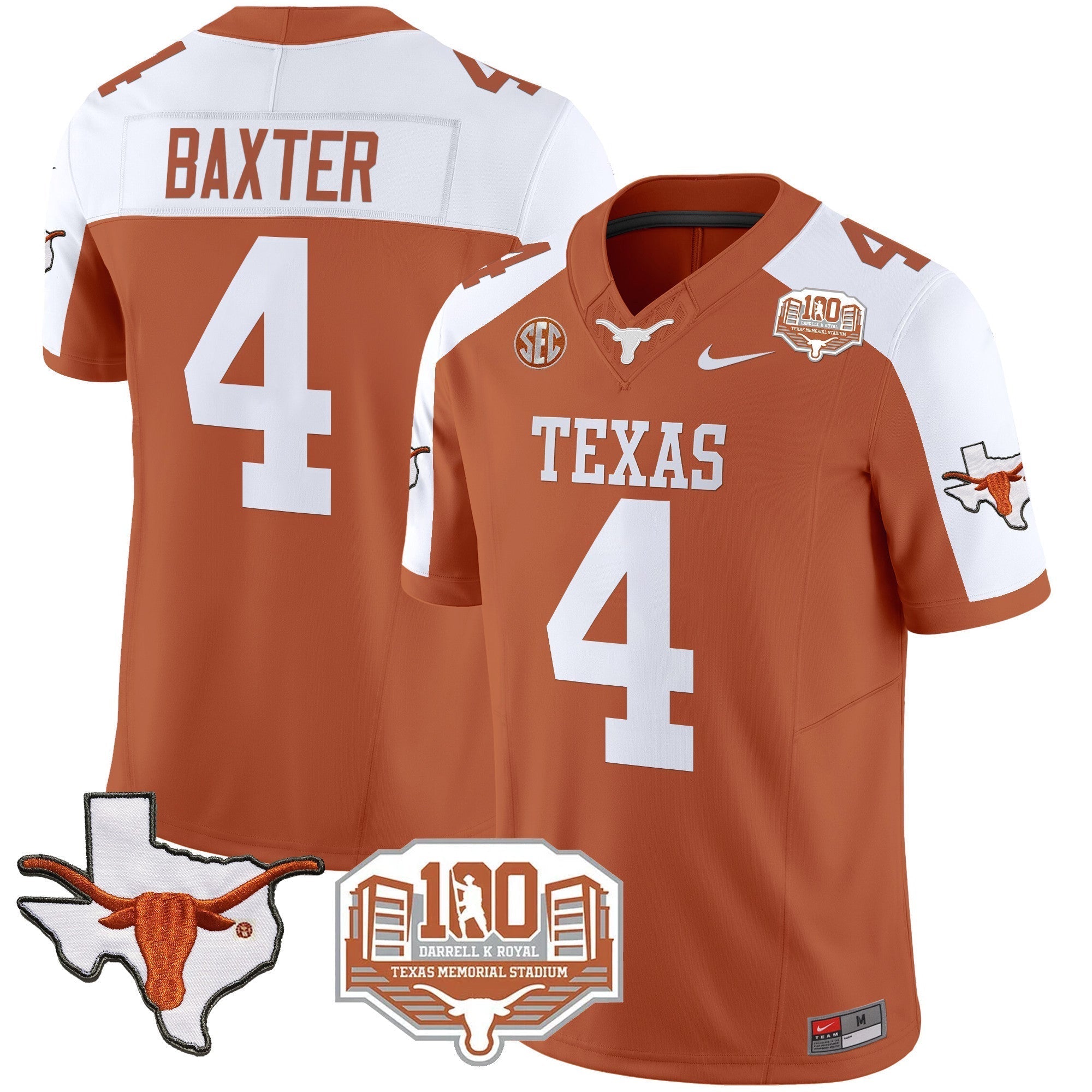 Men Texas Longhorns 2024 Vapor Limited Jersey - 100 years of Darrell K Royal - All Stitched