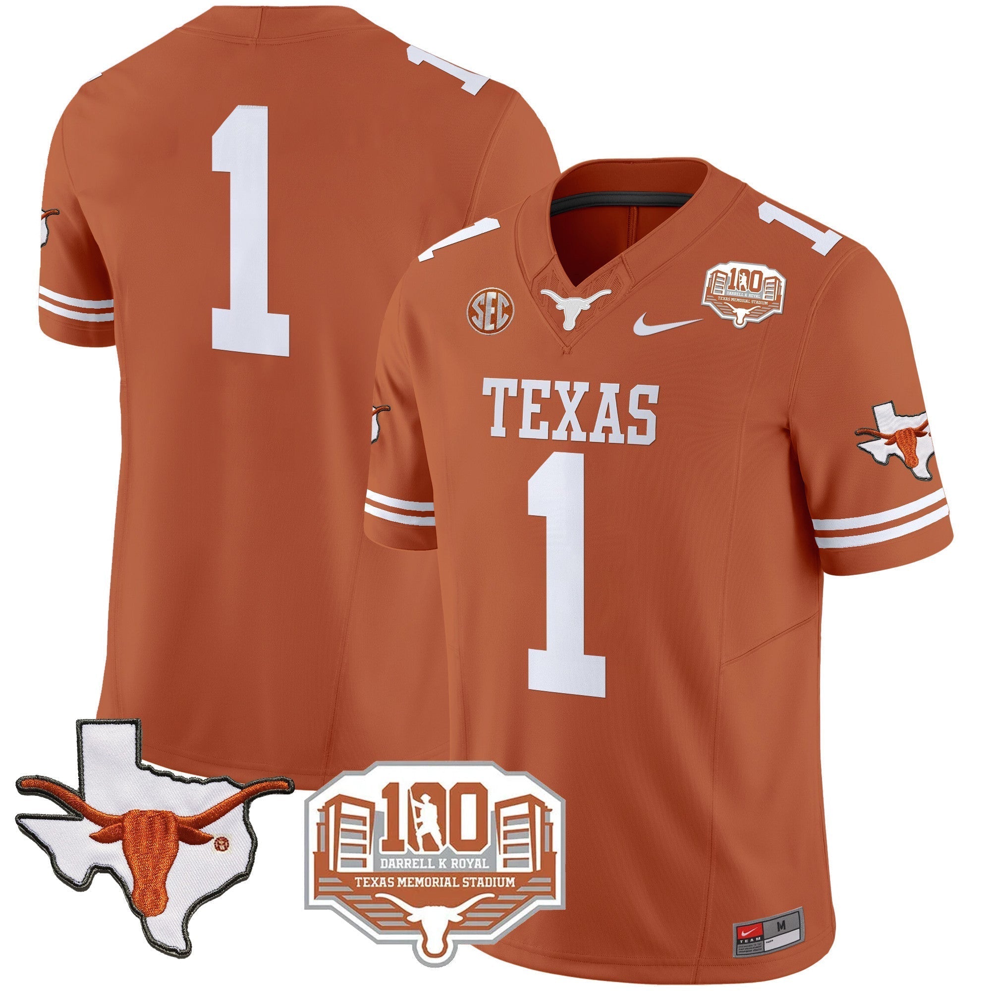 Men Texas Longhorns 2024 Vapor Limited Jersey - 100 years of Darrell K Royal - All Stitched