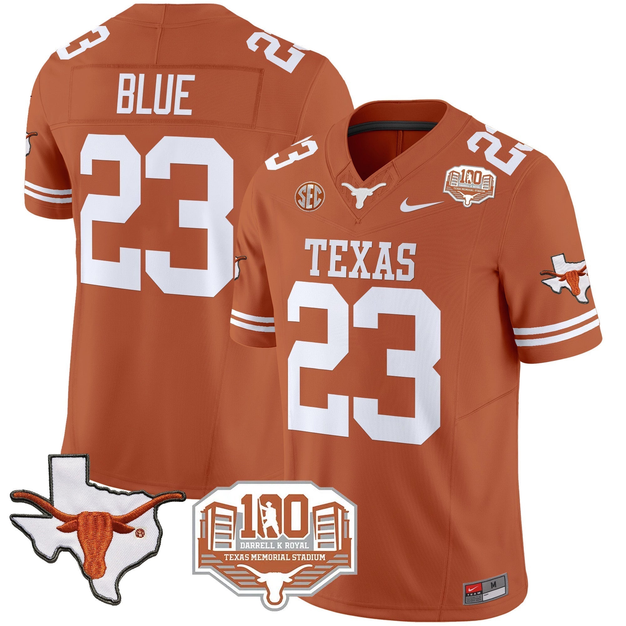 Men Texas Longhorns 2024 Vapor Limited Jersey - 100 years of Darrell K Royal - All Stitched