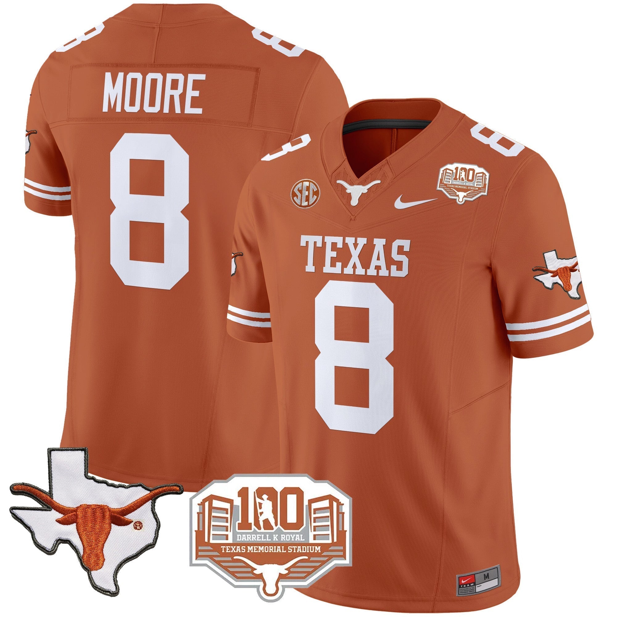 Men Texas Longhorns 2024 Vapor Limited Jersey - 100 years of Darrell K Royal - All Stitched