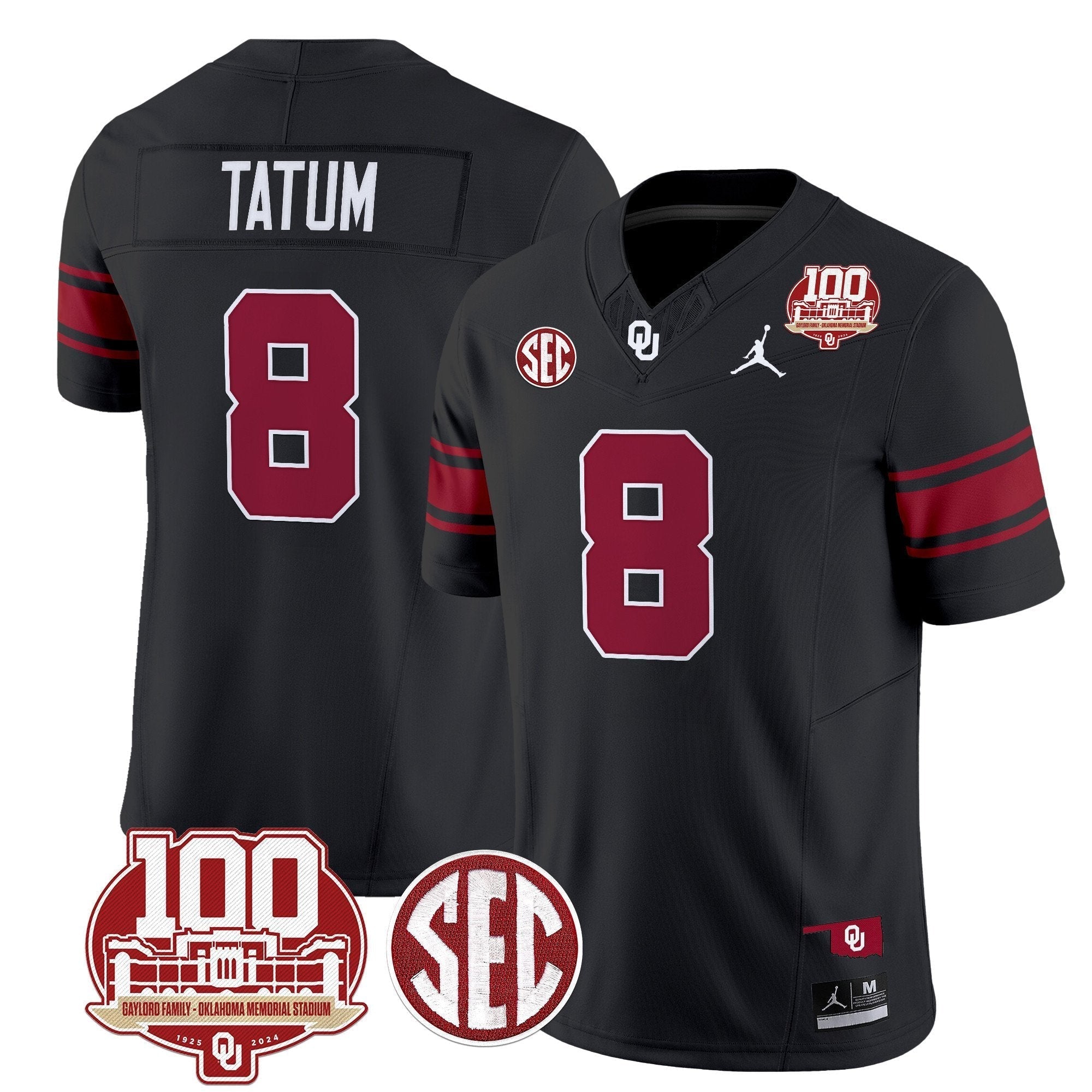 Men Oklahoma Sooners 100th Anniversary Patch Vapor Limited Jersey - All Stitched