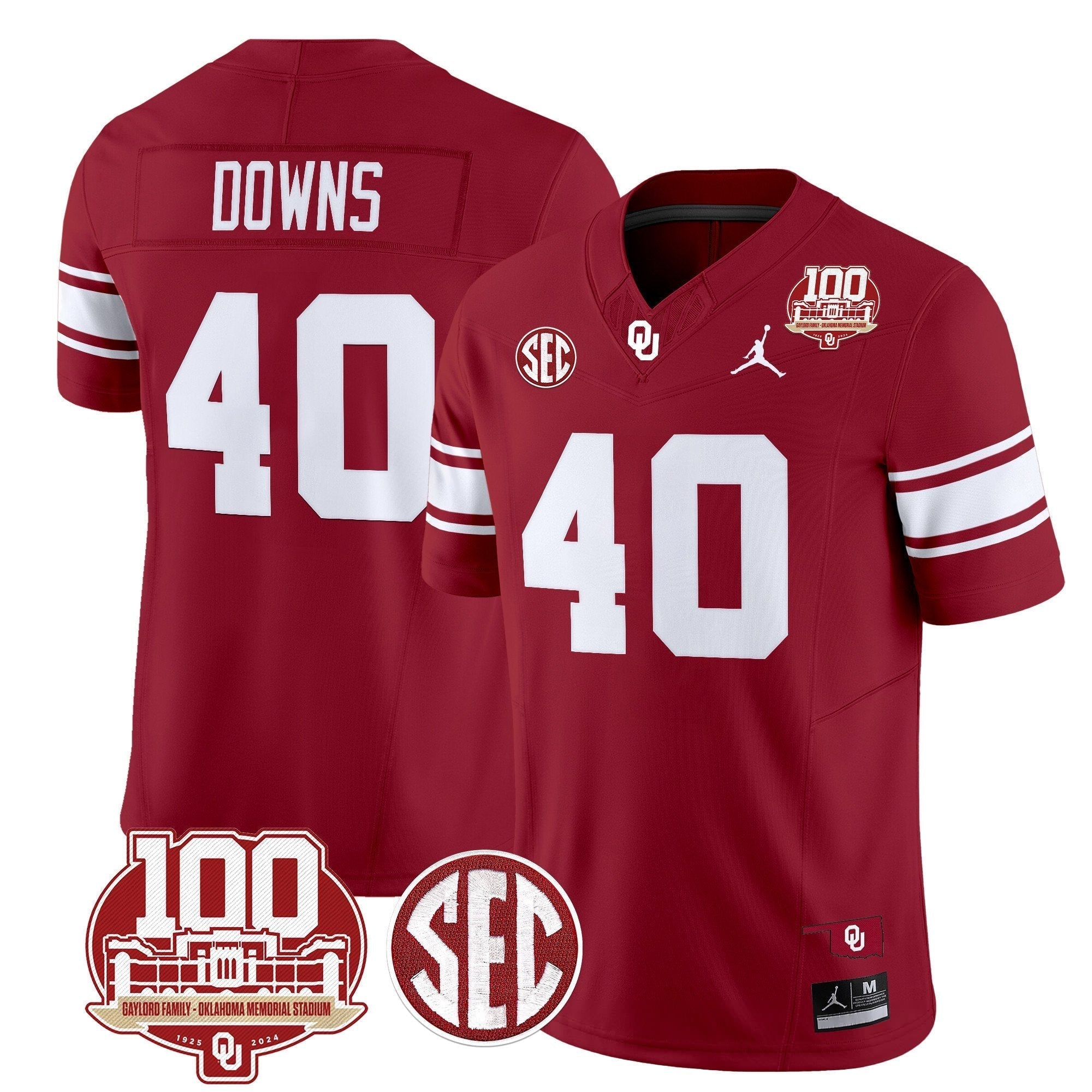 Men Oklahoma Sooners 100th Anniversary Patch Vapor Limited Jersey - All Stitched