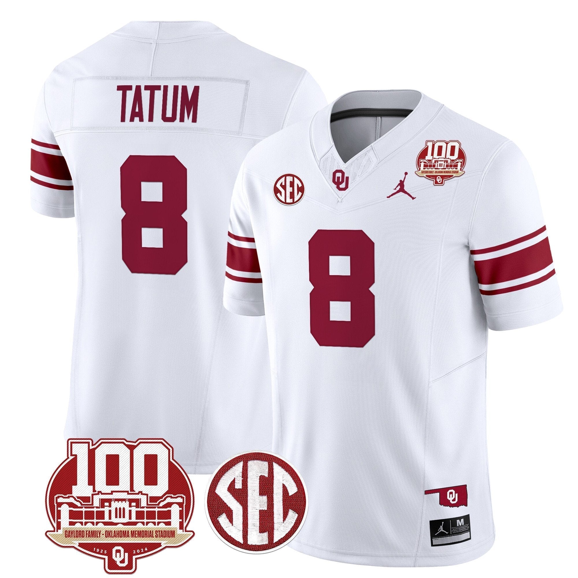 Men Oklahoma Sooners 100th Anniversary Patch Vapor Limited Jersey - All Stitched