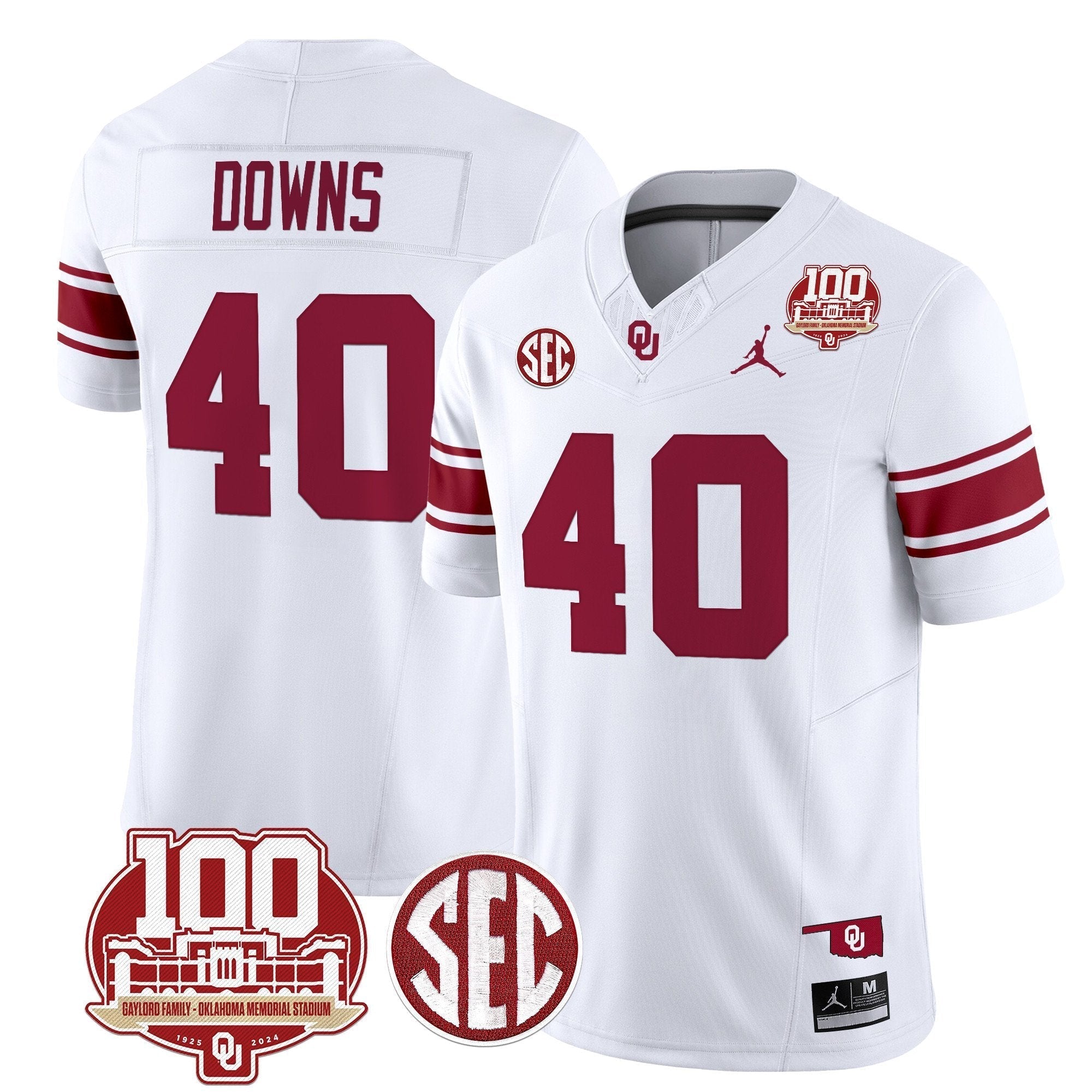 Men Oklahoma Sooners 100th Anniversary Patch Vapor Limited Jersey - All Stitched