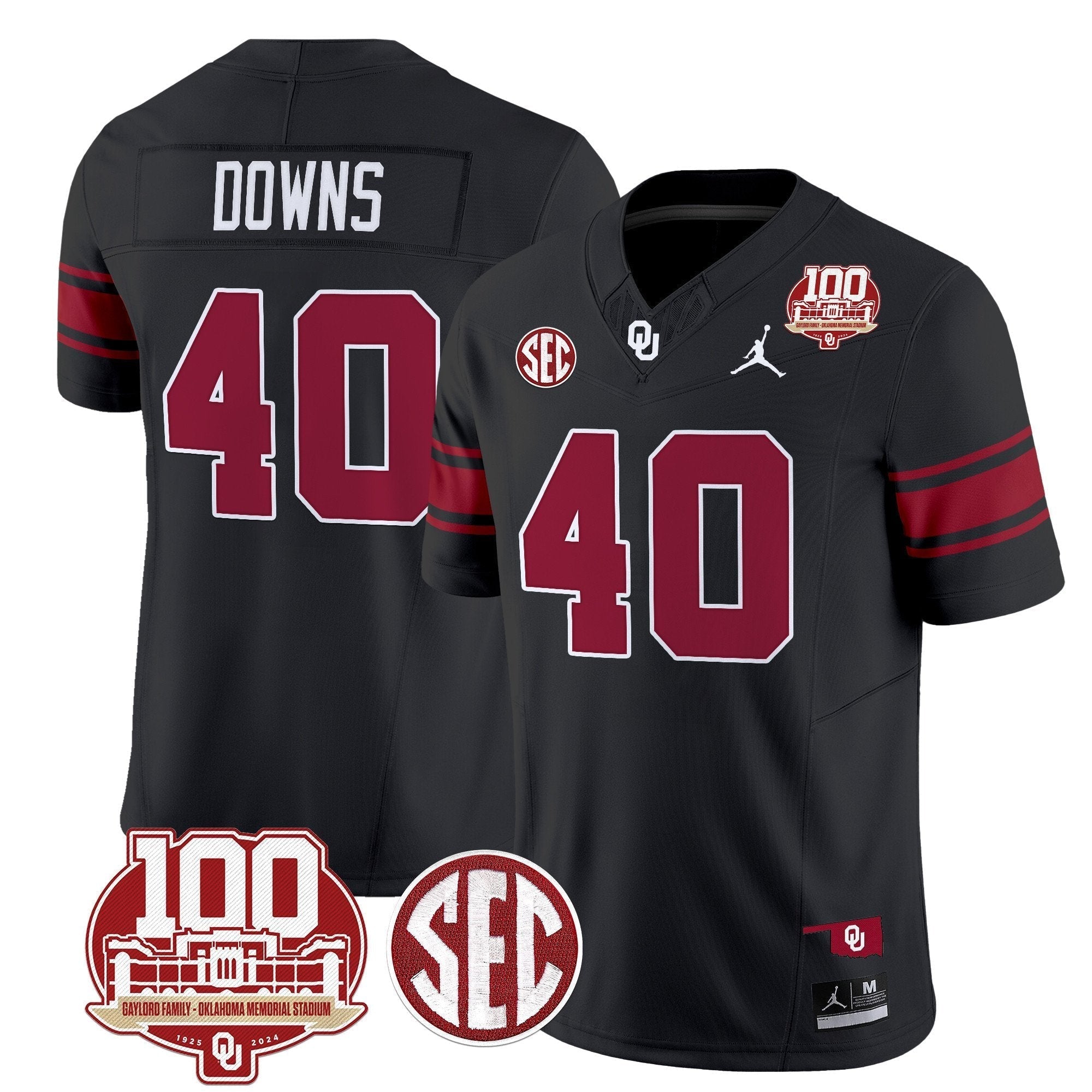 Men Oklahoma Sooners 100th Anniversary Patch Vapor Limited Jersey - All Stitched