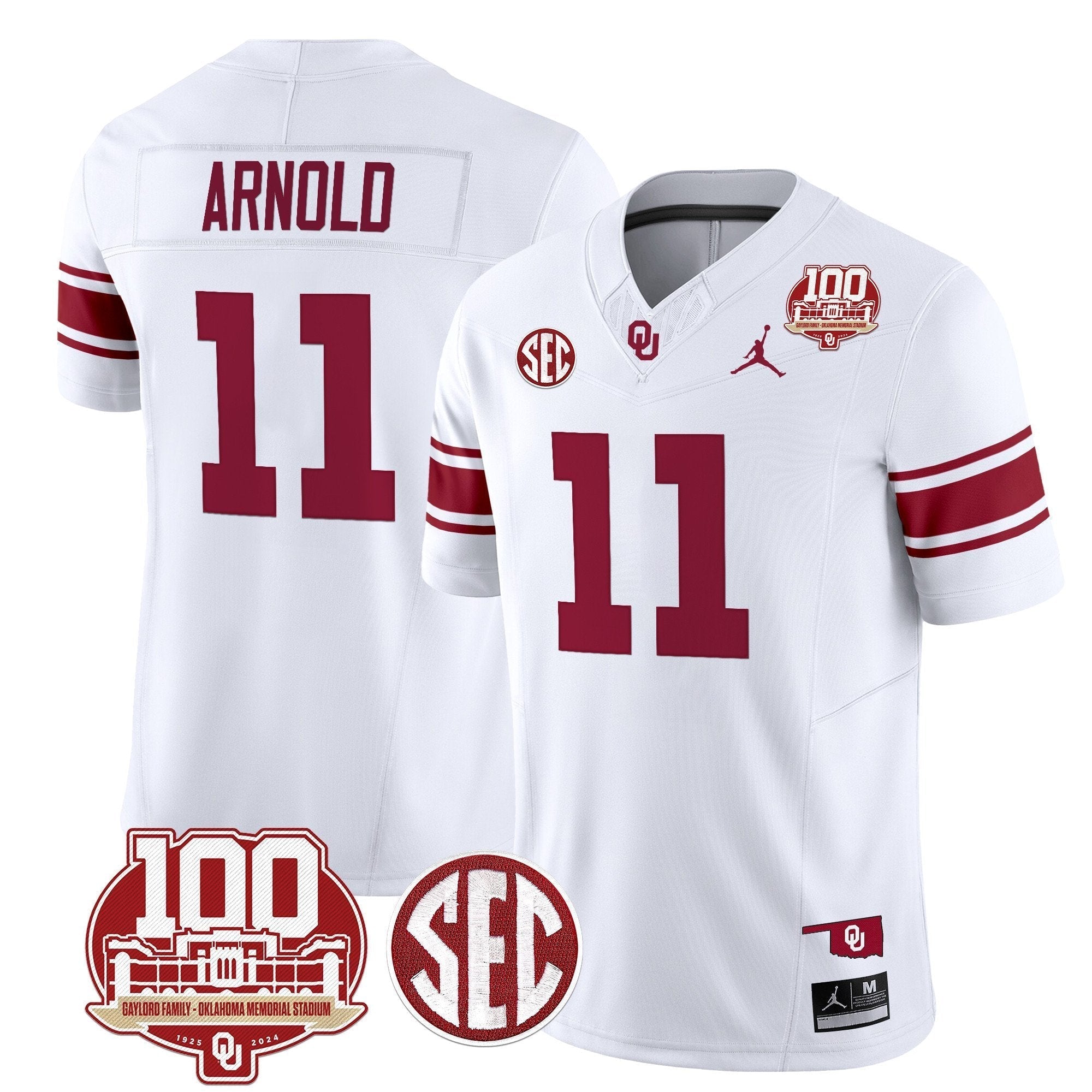 Men Oklahoma Sooners 100th Anniversary Patch Vapor Limited Jersey - All Stitched