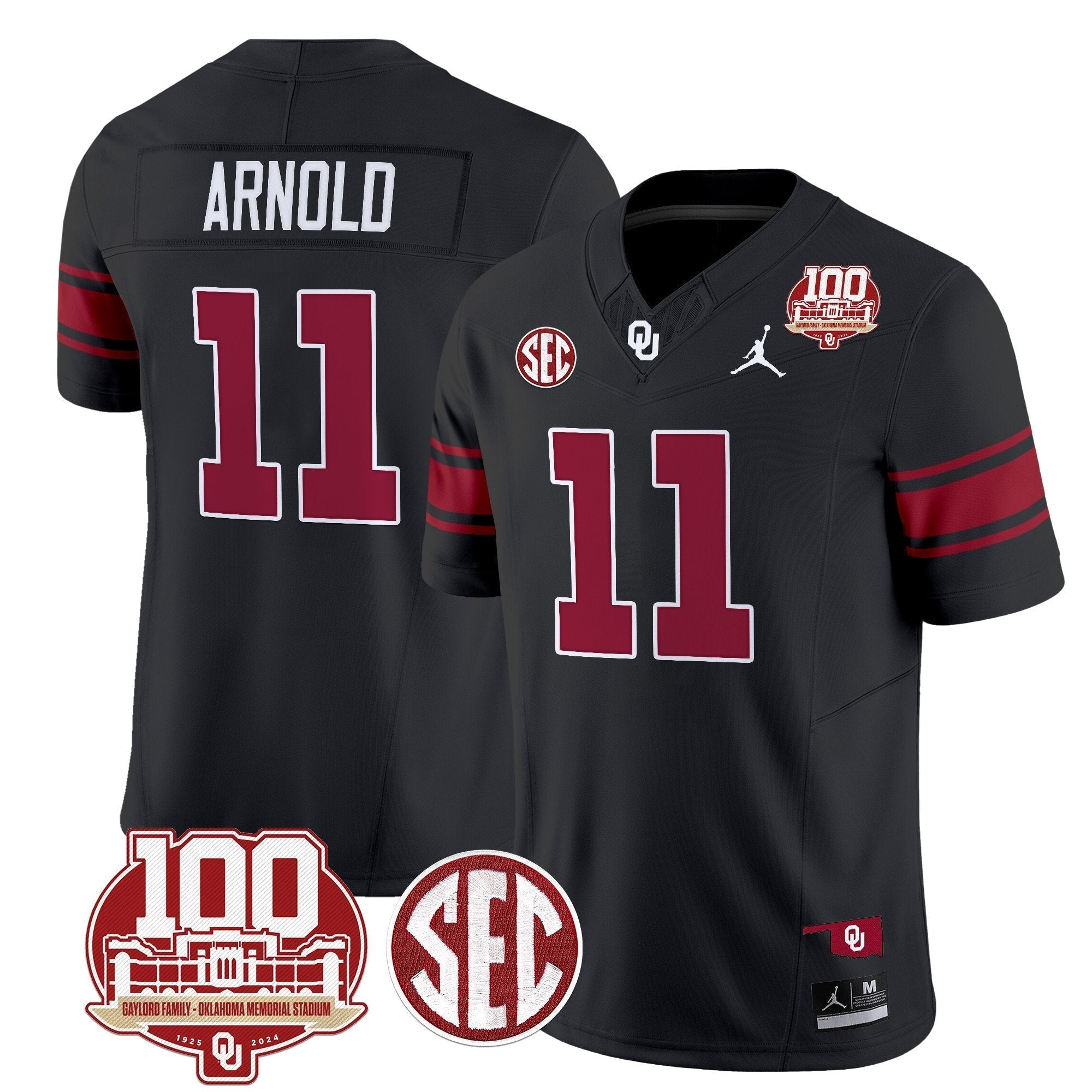 Men Oklahoma Sooners 100th Anniversary Patch Vapor Limited Jersey - All Stitched