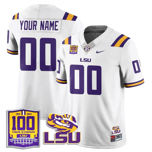 Custom LSU Tigers Football 2024 Vapor Jersey - 100th Tigers Stadium