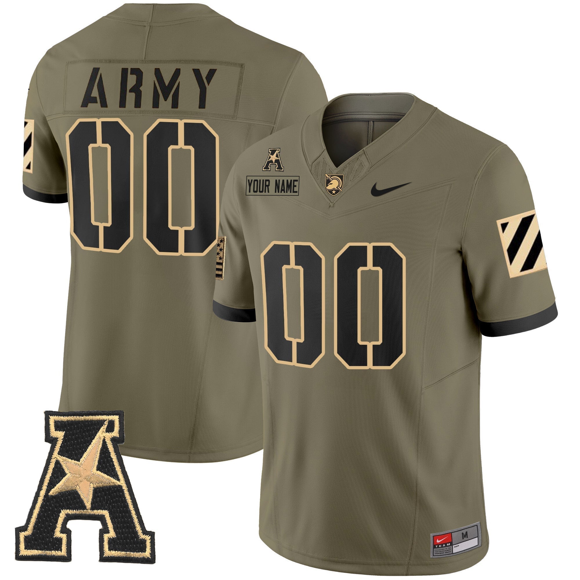 Custom Army Black Knights 2024 Vapor Limited Jersey - AAC Patch - All Stitched