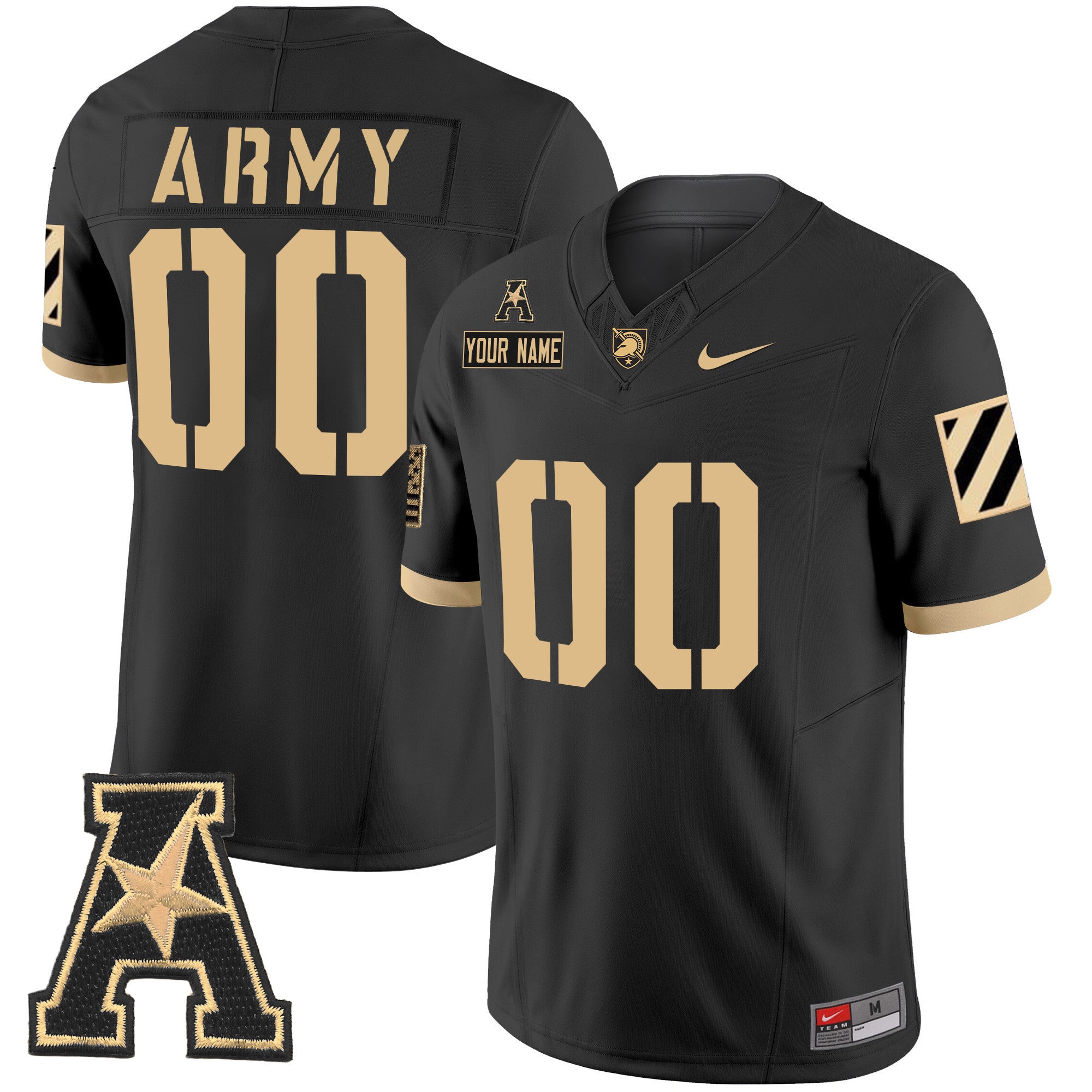 Custom Army Black Knights 2024 Vapor Limited Jersey - AAC Patch - All Stitched