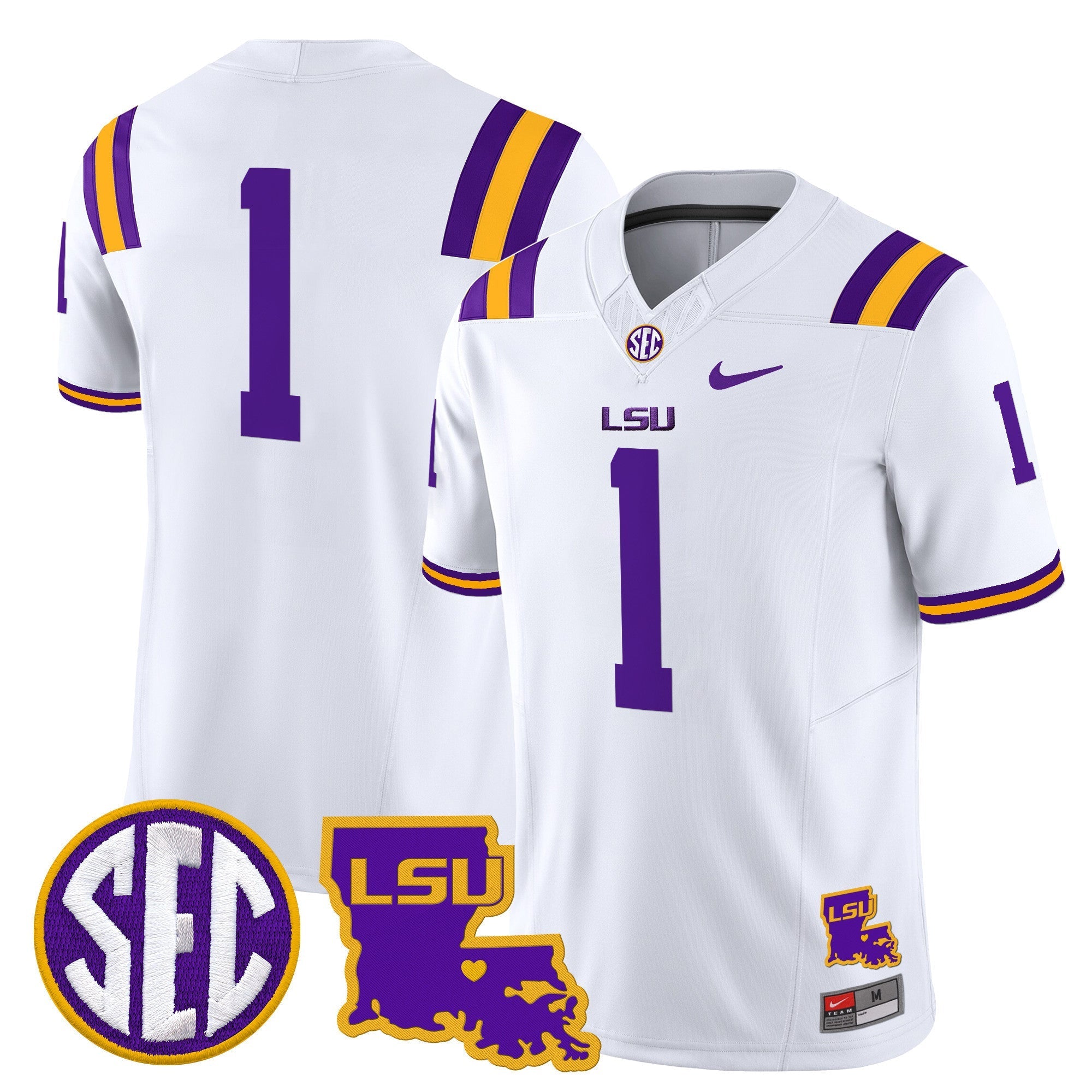 LSU Tigers 2025 Louisiana Patch Vapor Limited Jersey - All Stitched