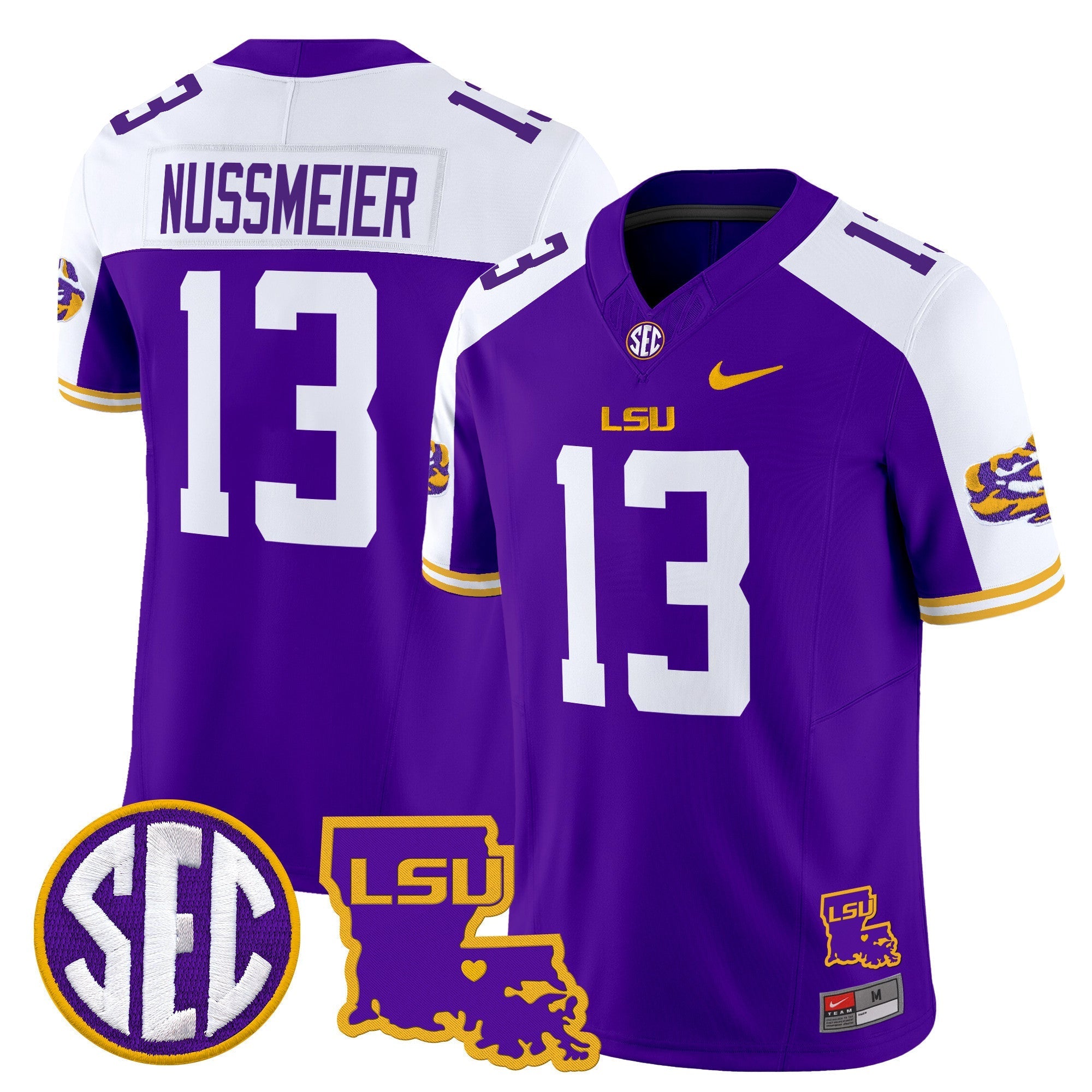 LSU Tigers 2025 Louisiana Patch Vapor Limited Jersey - All Stitched