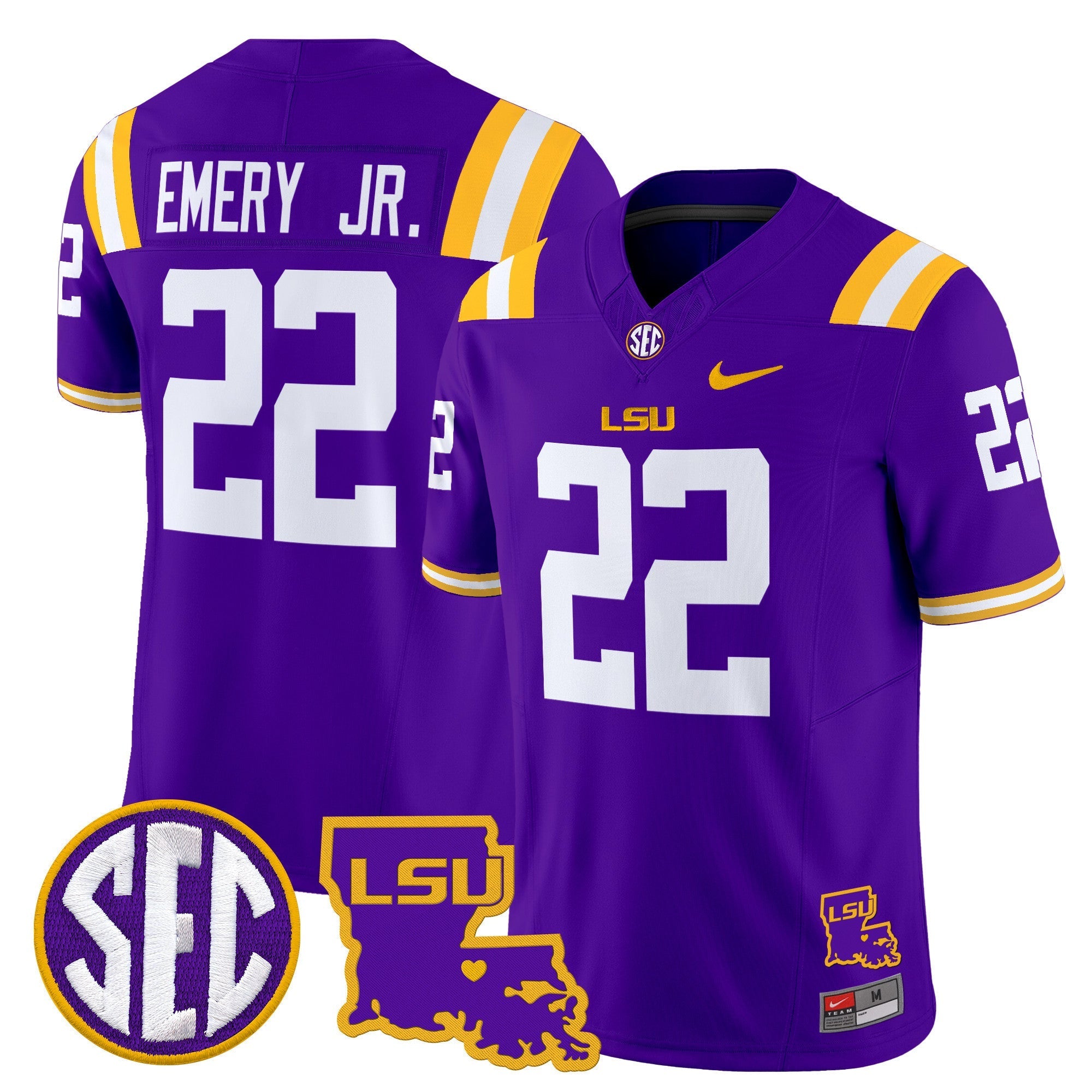 LSU Tigers 2025 Louisiana Patch Vapor Limited Jersey - All Stitched