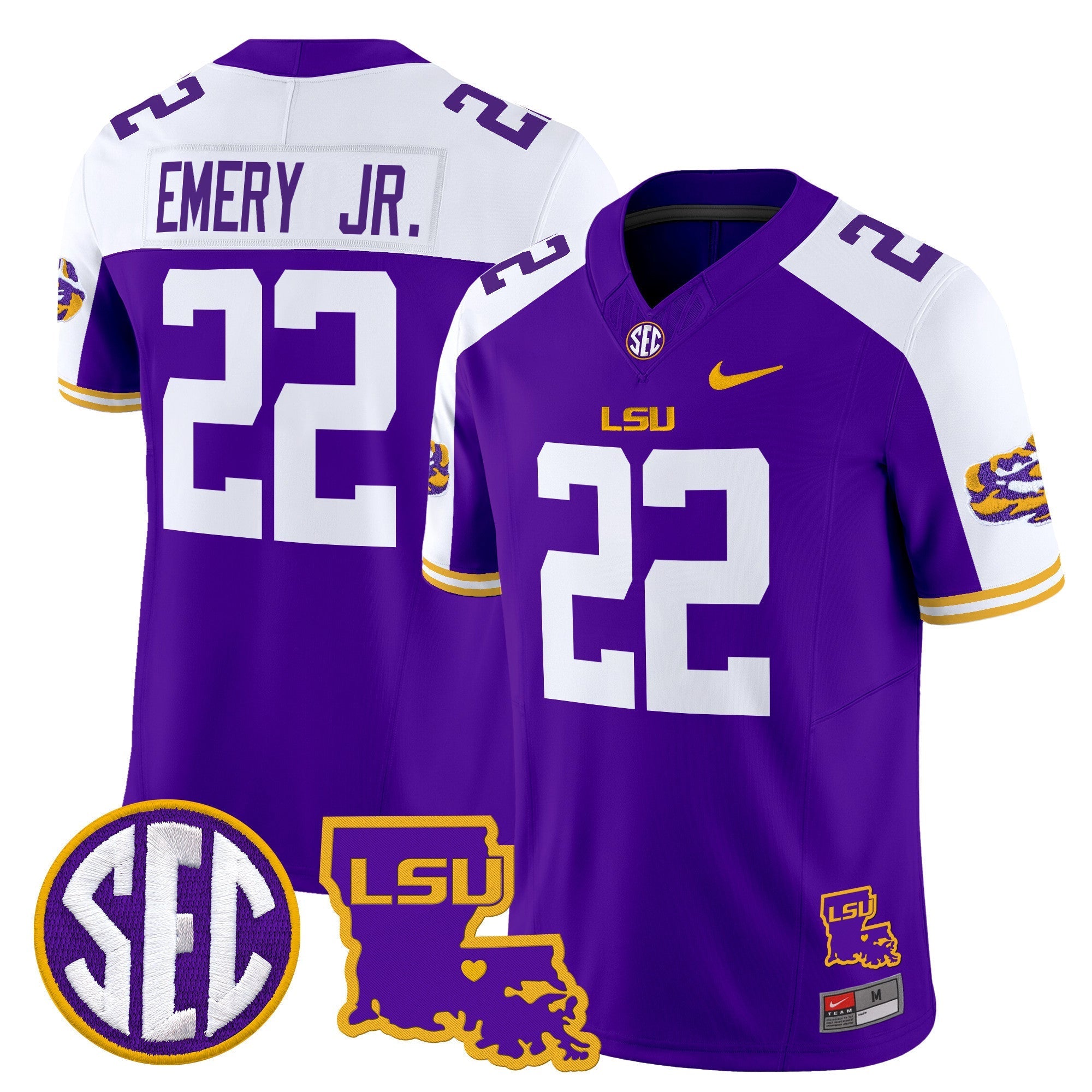 LSU Tigers 2025 Louisiana Patch Vapor Limited Jersey - All Stitched