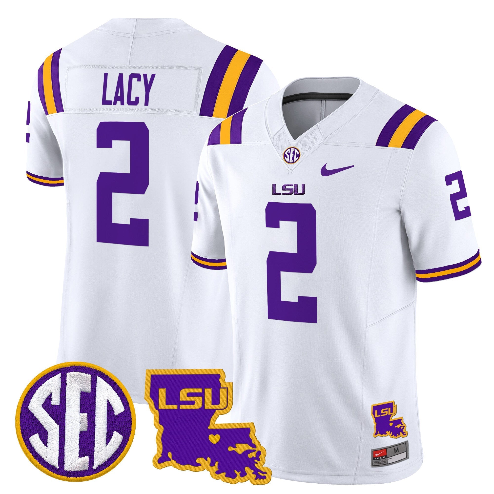 LSU Tigers 2025 Louisiana Patch Vapor Limited Jersey - All Stitched