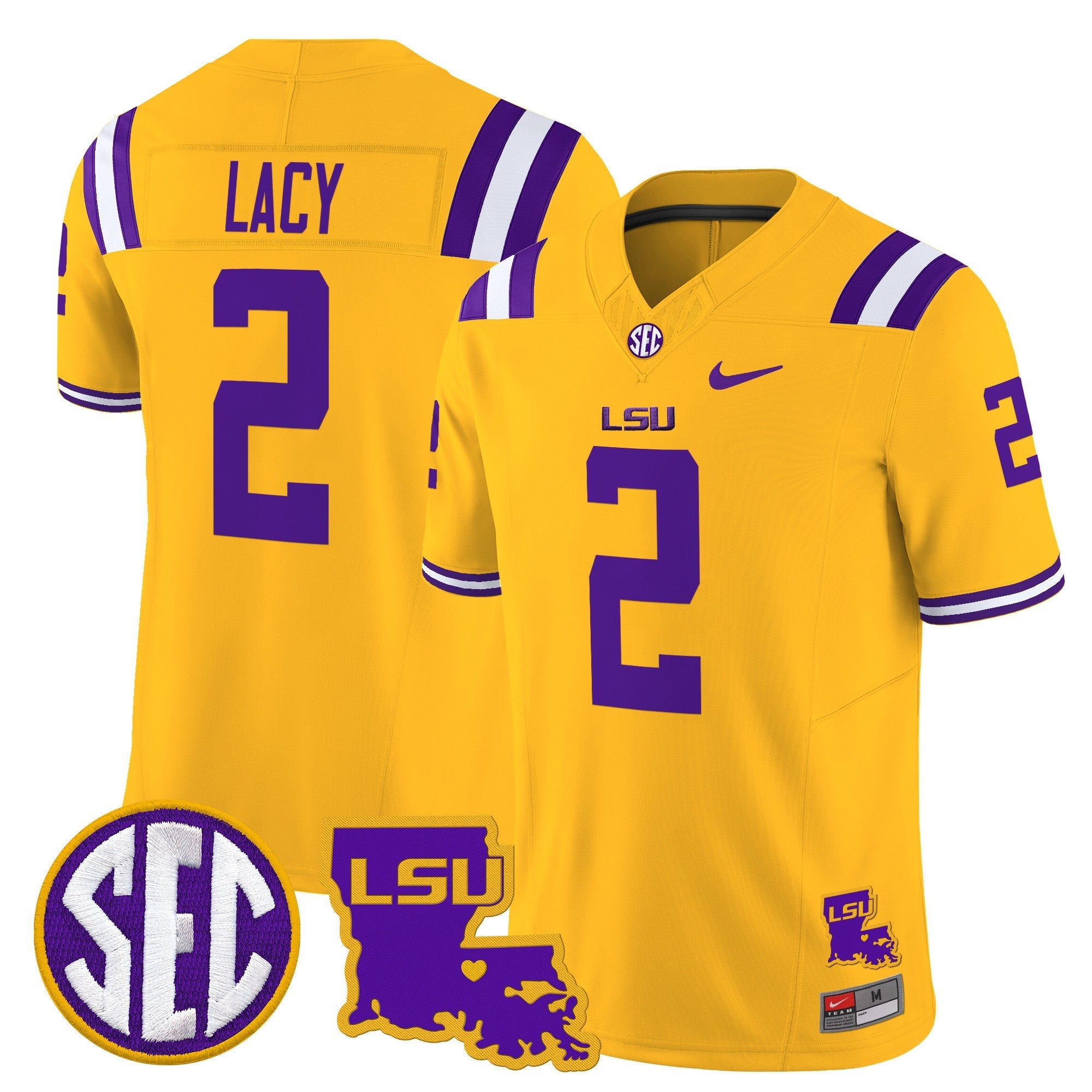 LSU Tigers 2025 Louisiana Patch Vapor Limited Jersey - All Stitched