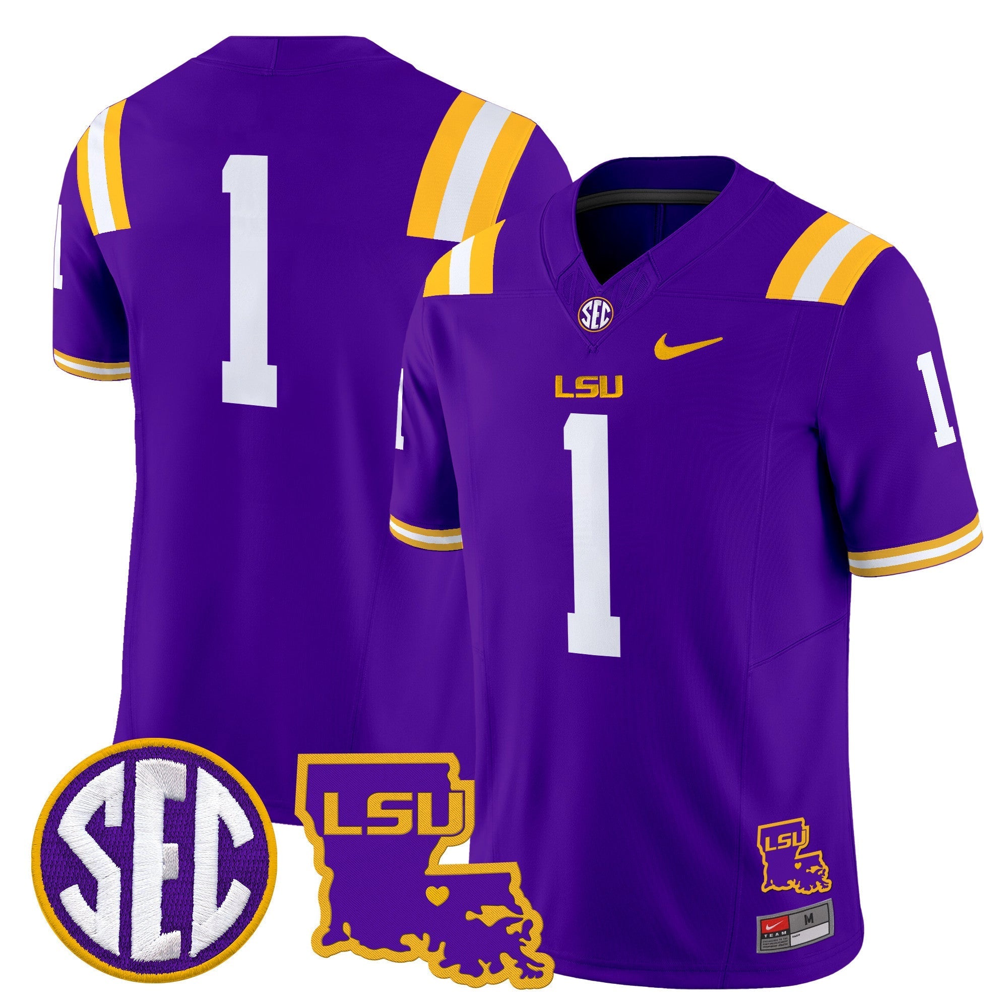 LSU Tigers 2025 Louisiana Patch Vapor Limited Jersey - All Stitched