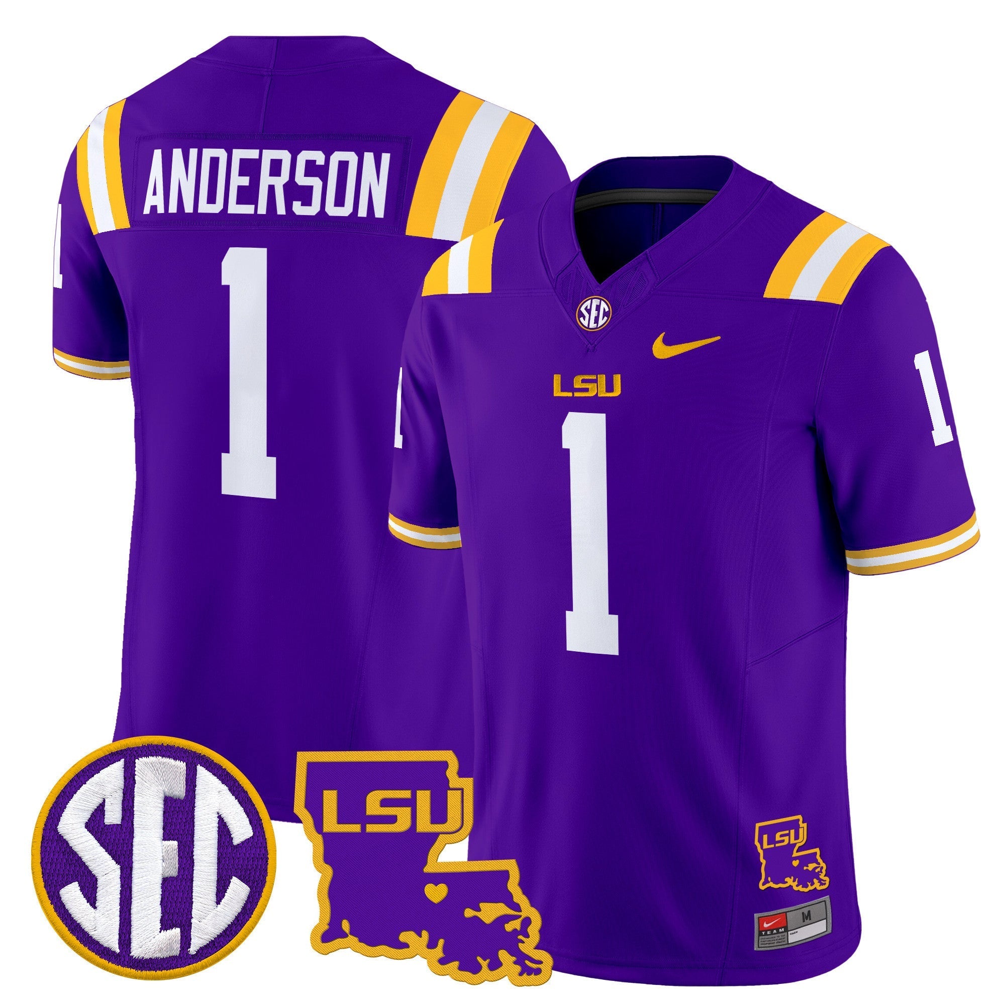 LSU Tigers 2025 Louisiana Patch Vapor Limited Jersey - All Stitched