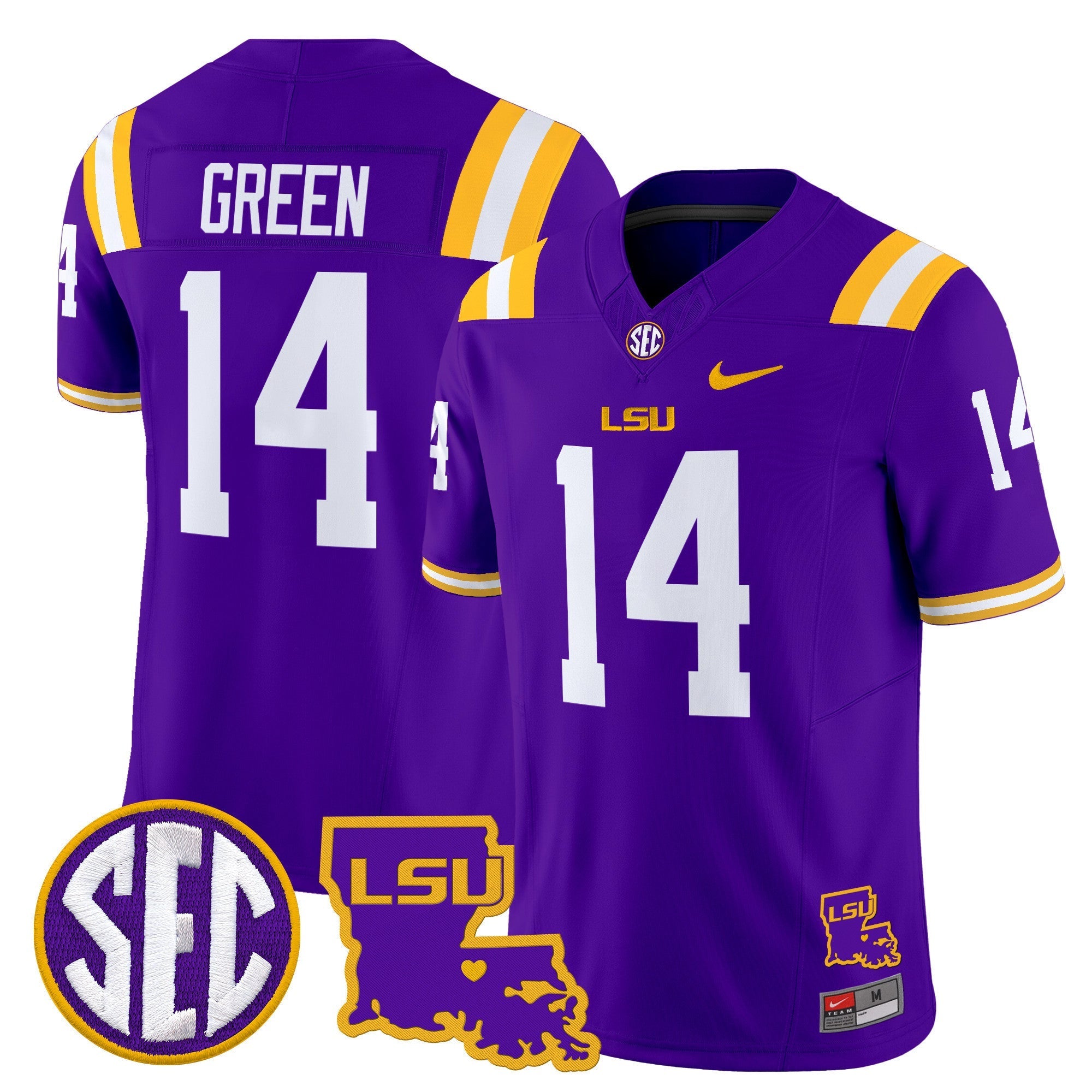 LSU Tigers 2025 Louisiana Patch Vapor Limited Jersey - All Stitched