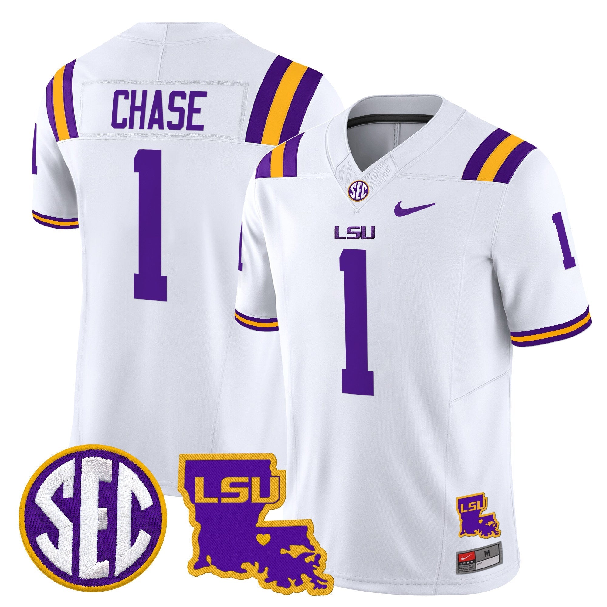 LSU Tigers 2025 Louisiana Patch Vapor Limited Jersey - All Stitched