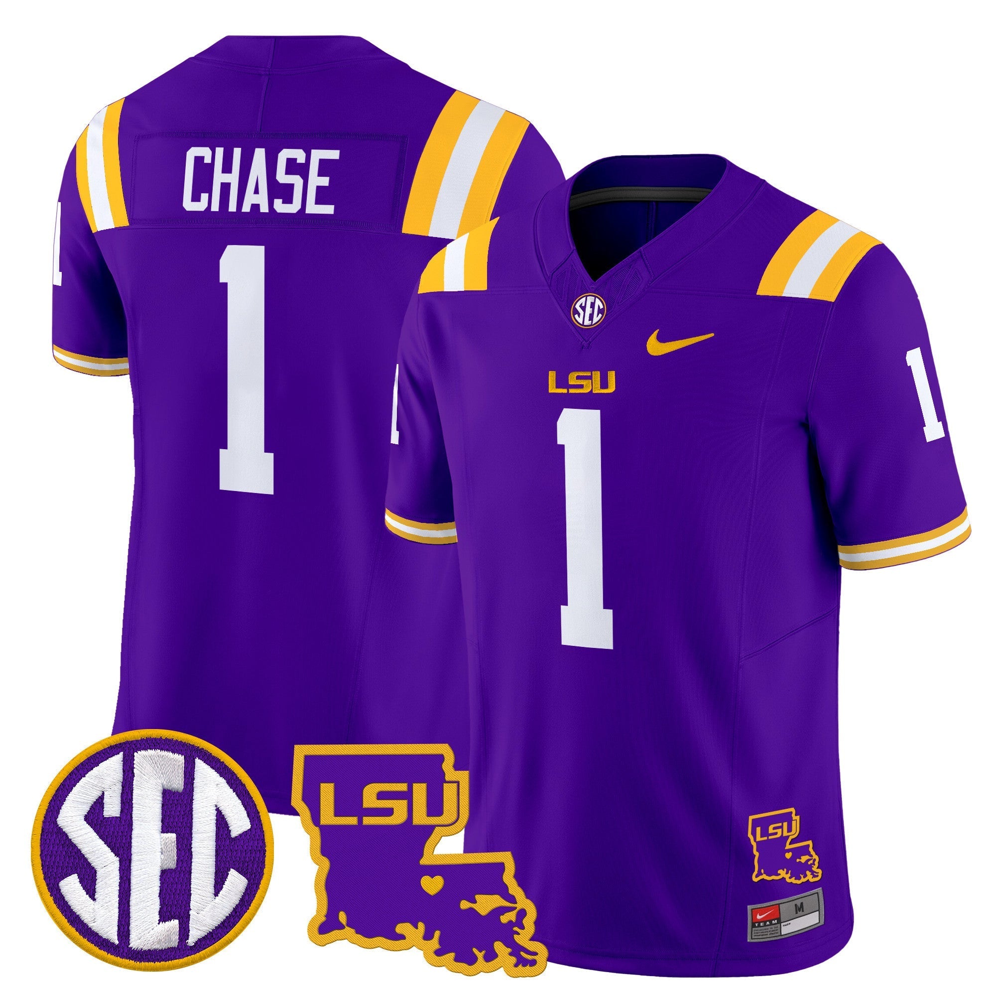 LSU Tigers 2025 Louisiana Patch Vapor Limited Jersey - All Stitched